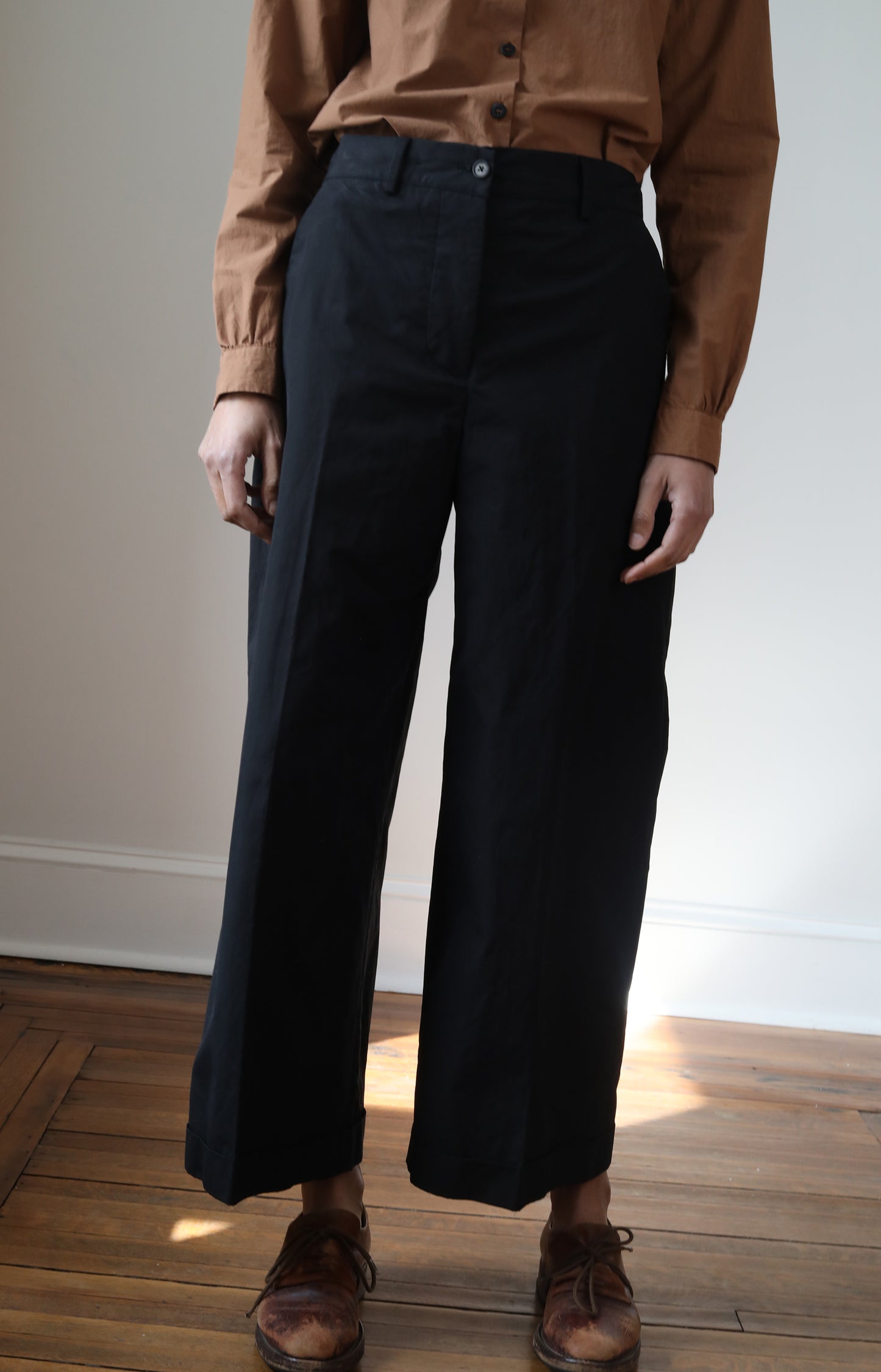 Black Cotton Wendy Pants