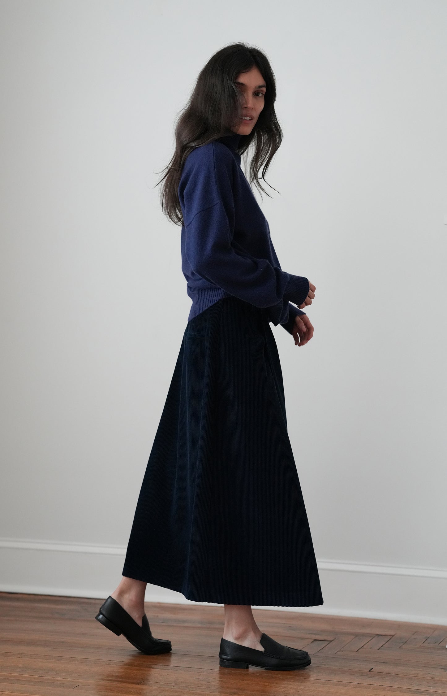 Blue Corduroy Skirt
