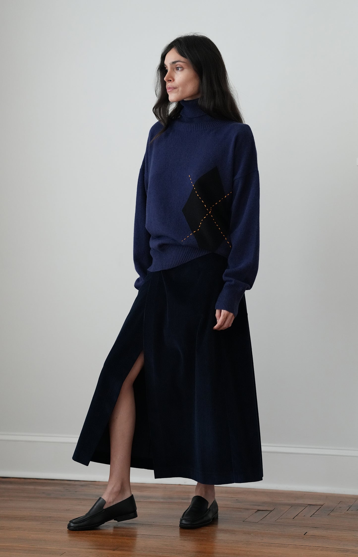 Blue Corduroy Skirt