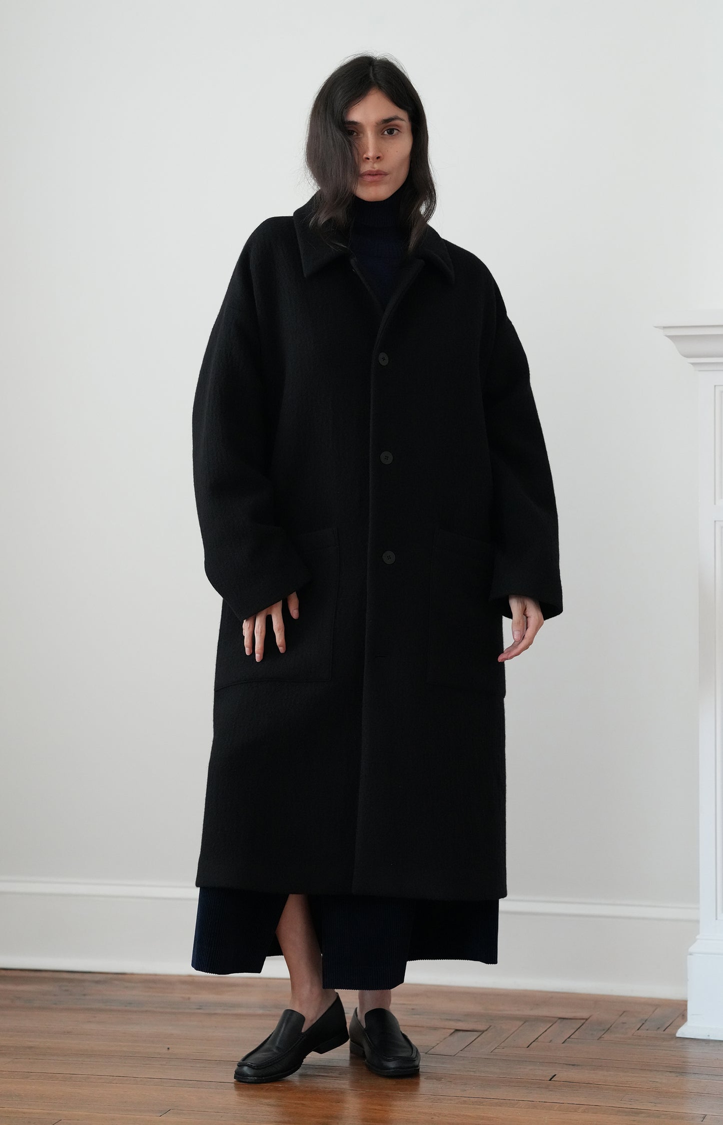 Black Patch Pocket Coat