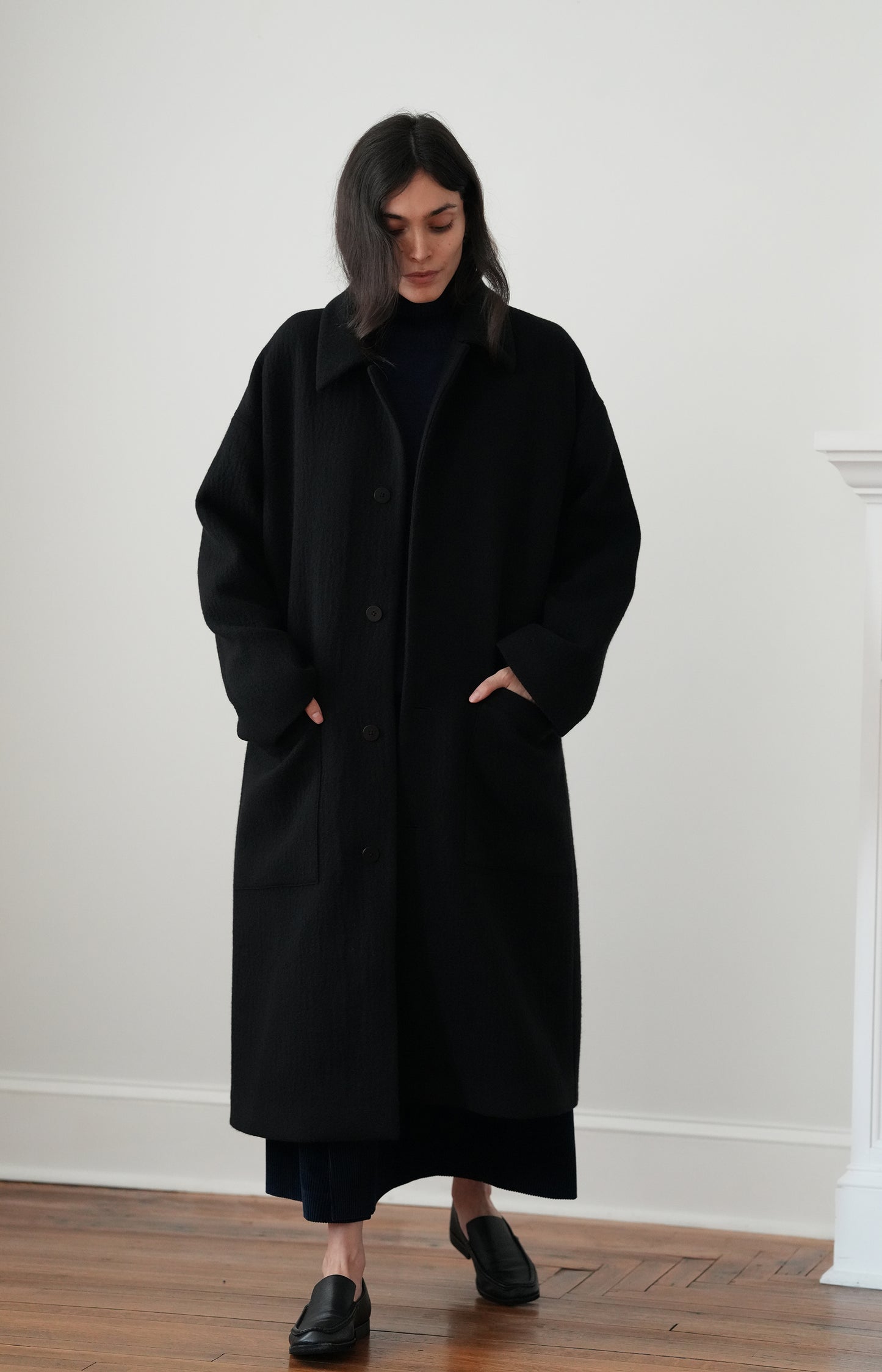 Black Patch Pocket Coat