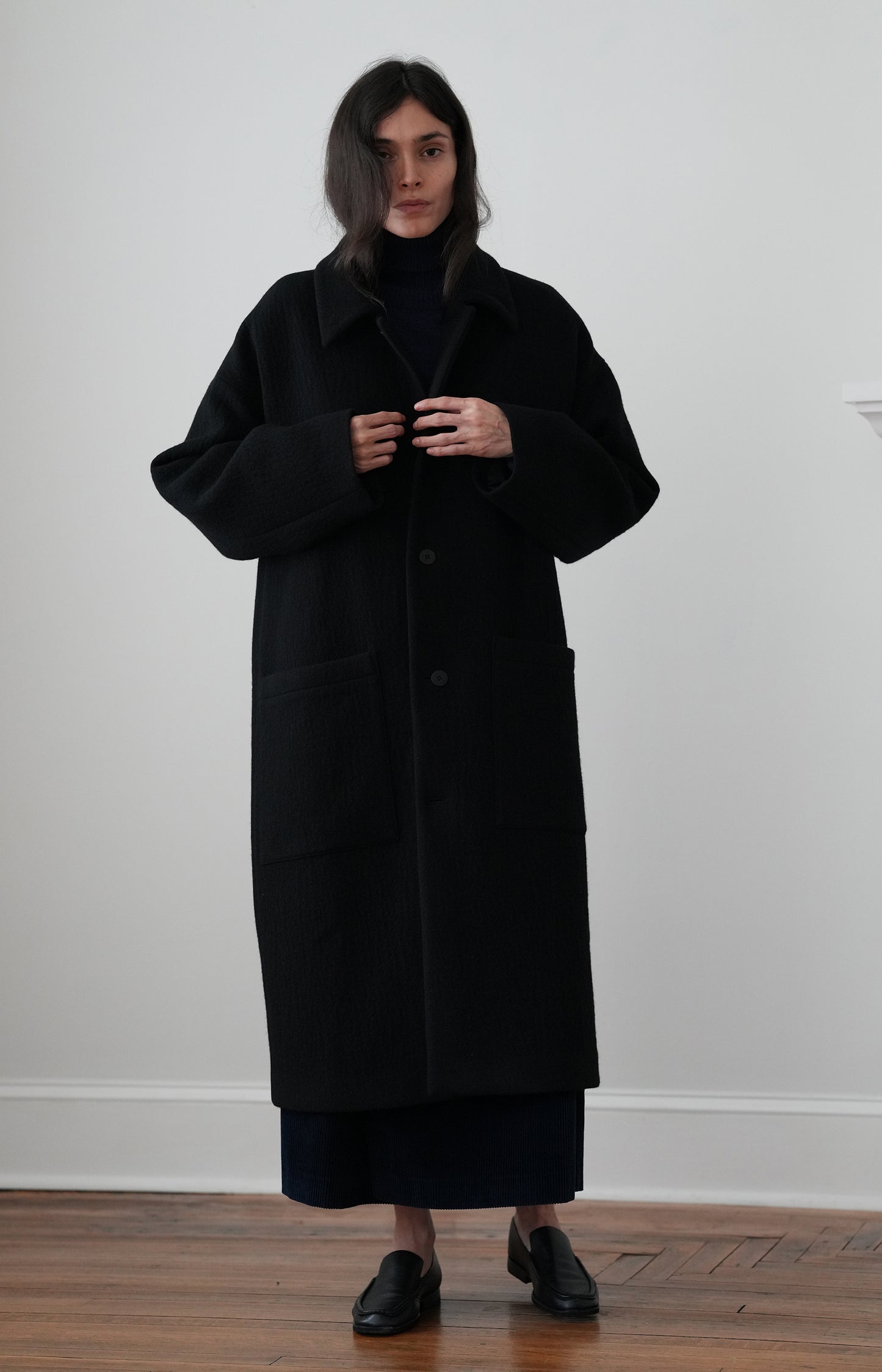 Black Patch Pocket Coat