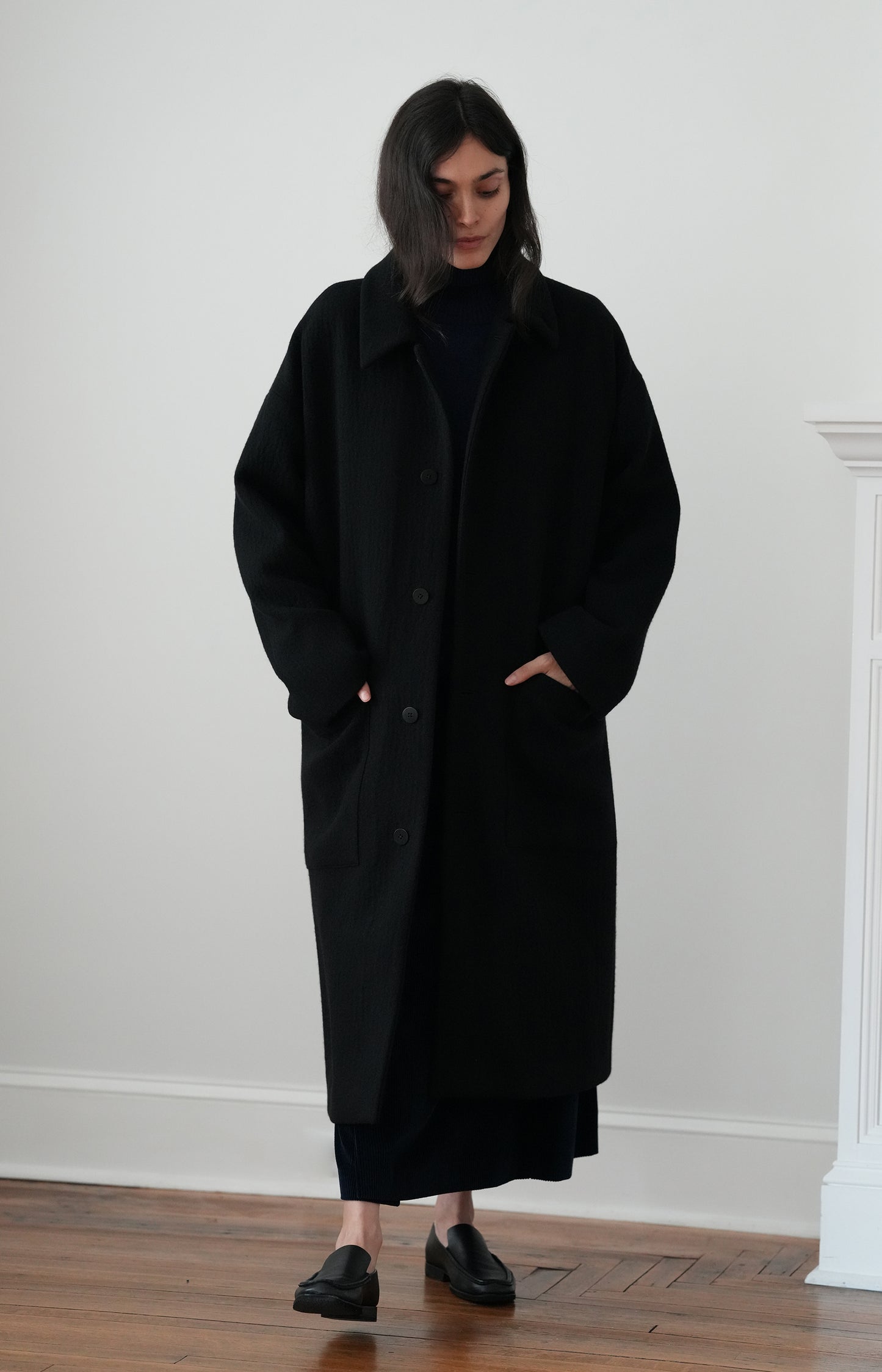 Black Patch Pocket Coat