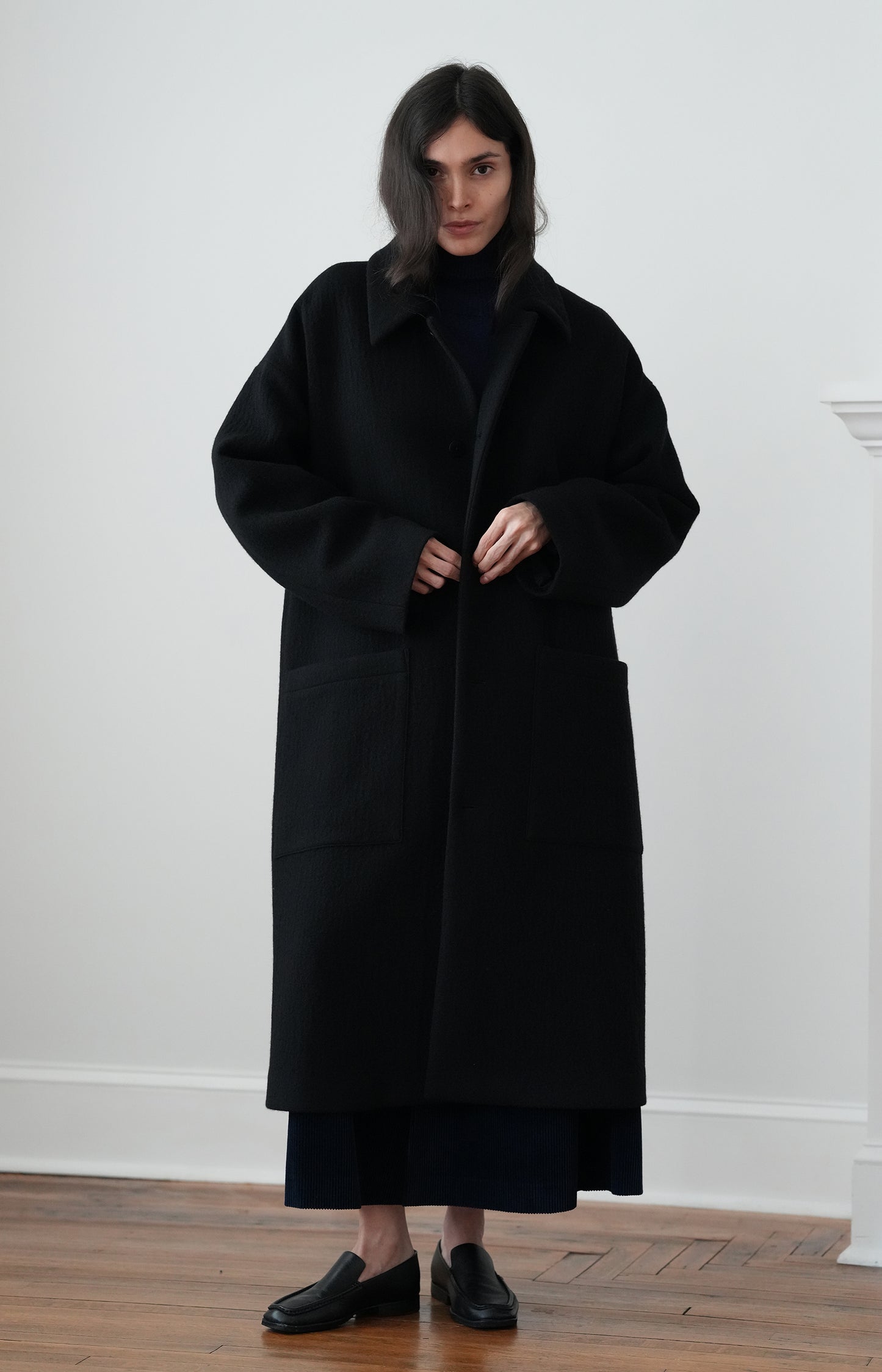 Black Patch Pocket Coat