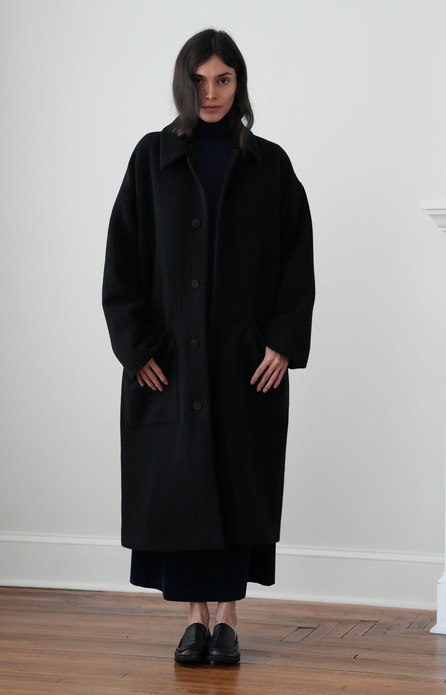 Black Patch Pocket Coat