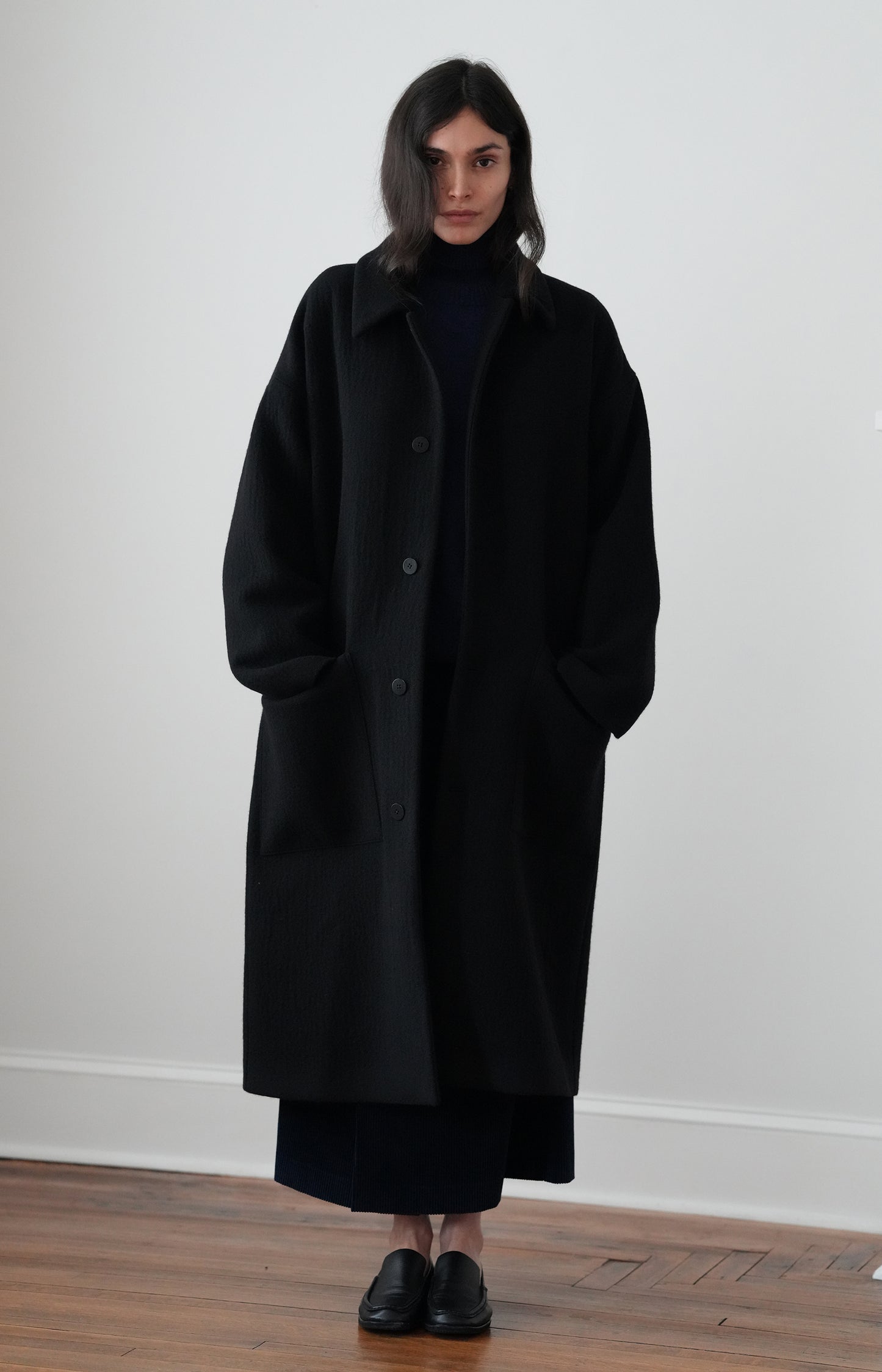 Black Patch Pocket Coat