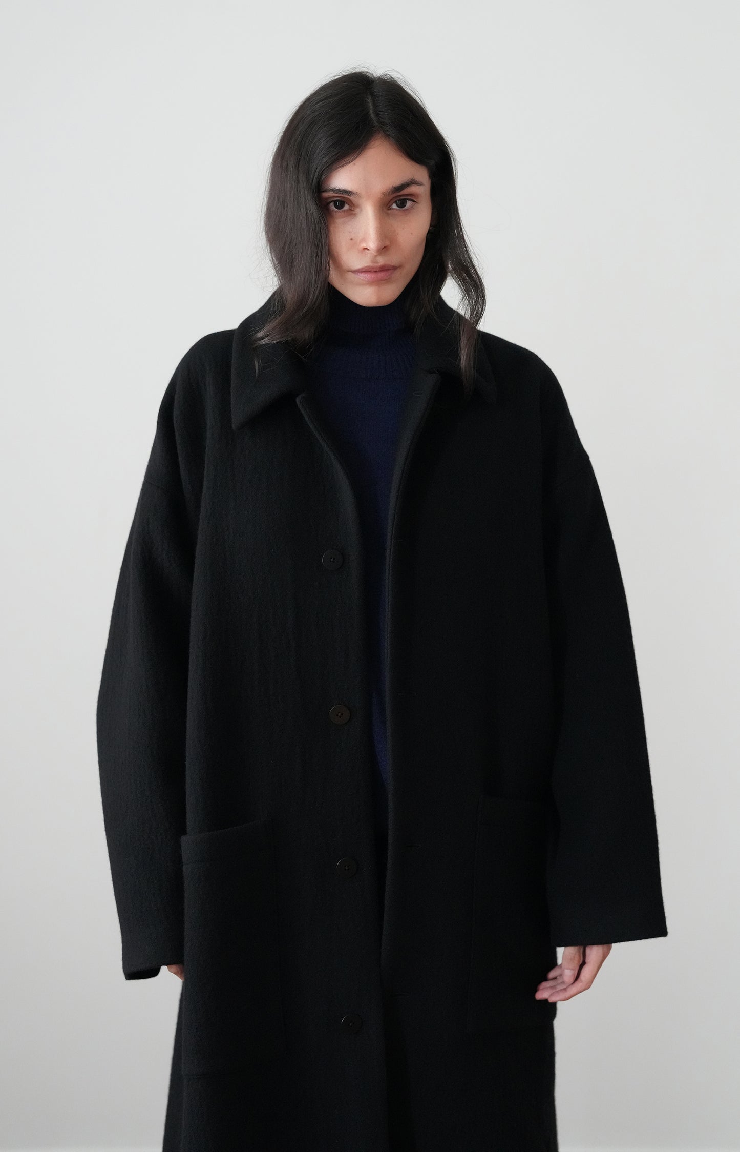 Black Patch Pocket Coat