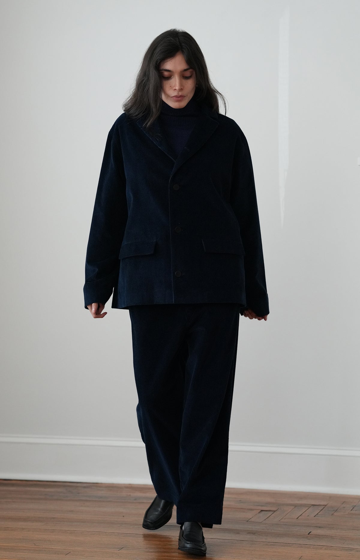 Blue Corduroy Boxy Blazer