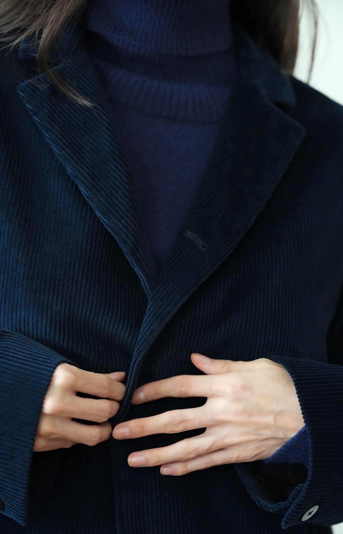 Blue Corduroy Boxy Blazer