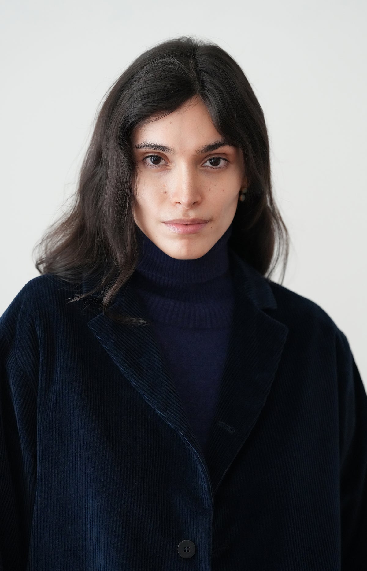 Blue Corduroy Boxy Blazer