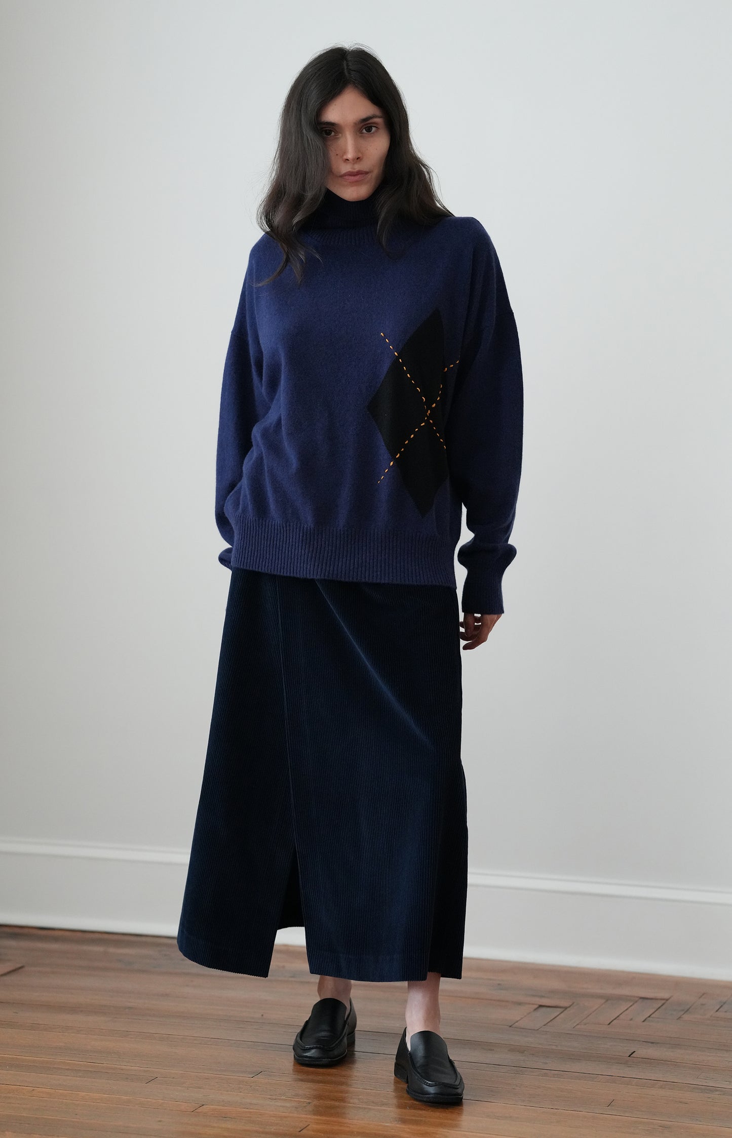 Blue Corduroy Skirt