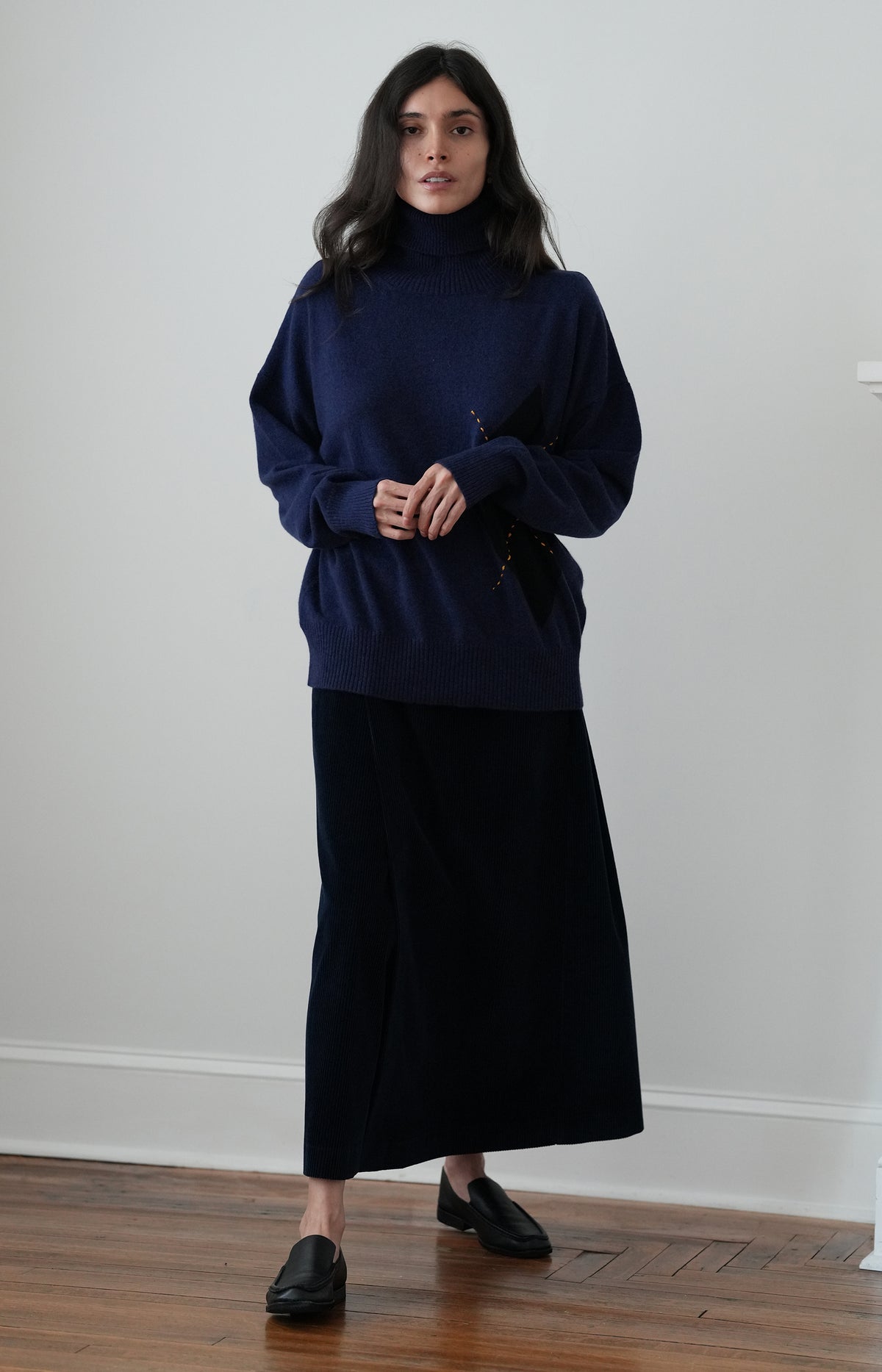 Blue Argyle Turtleneck