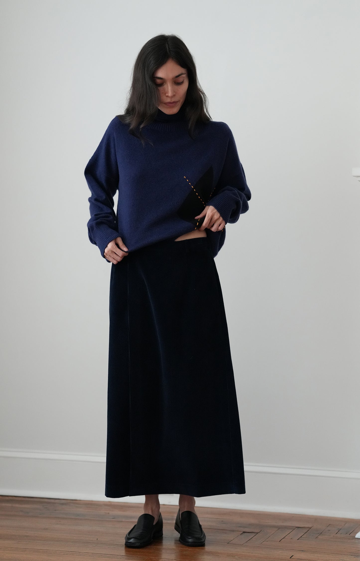 Blue Corduroy Skirt