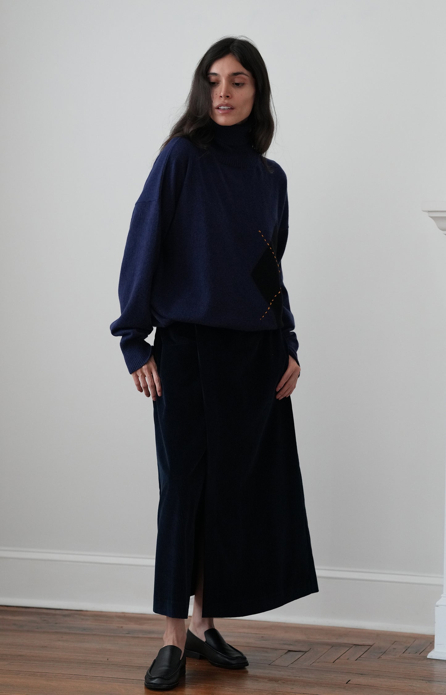 Blue Corduroy Skirt