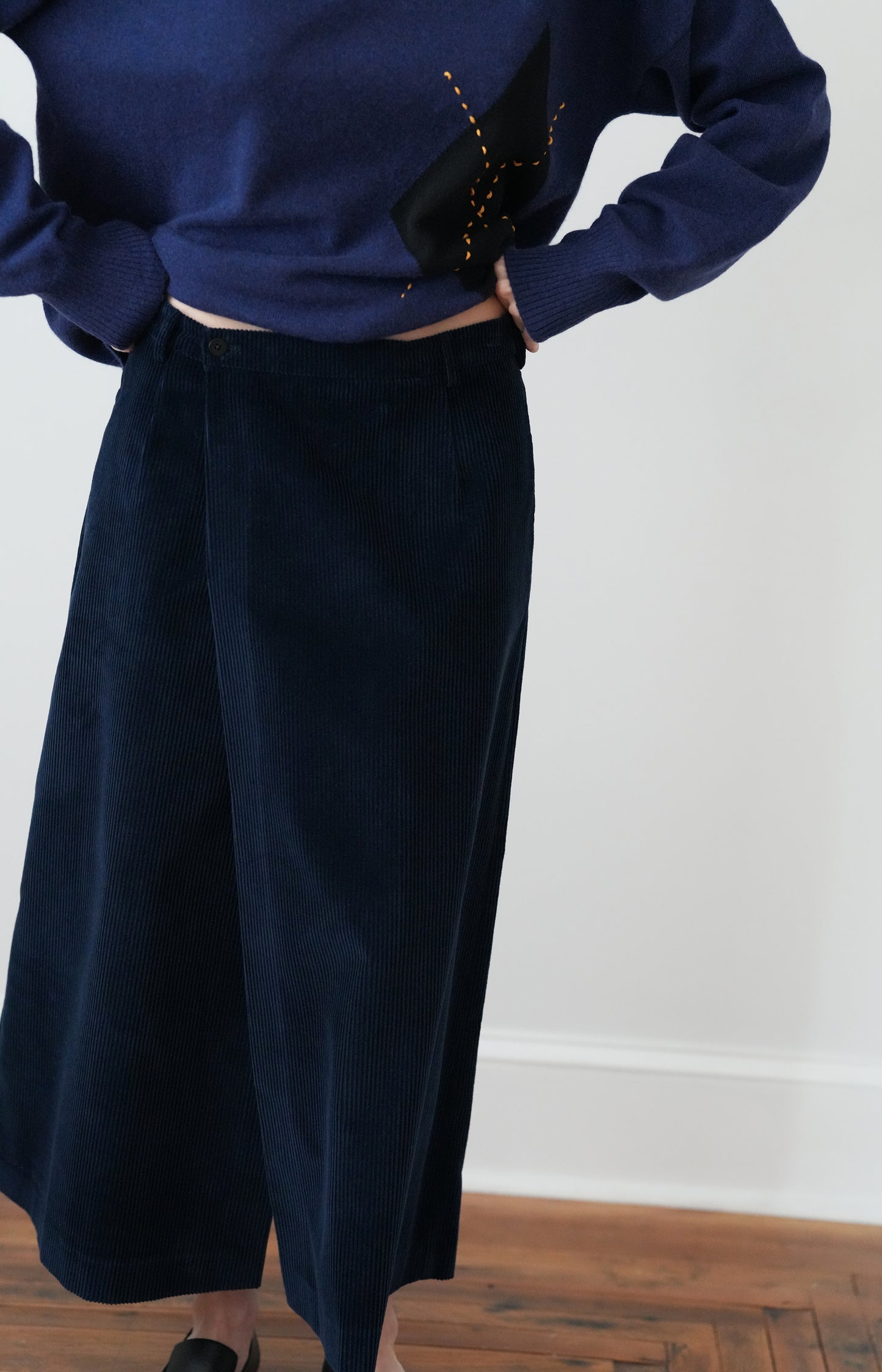 Blue Corduroy Skirt