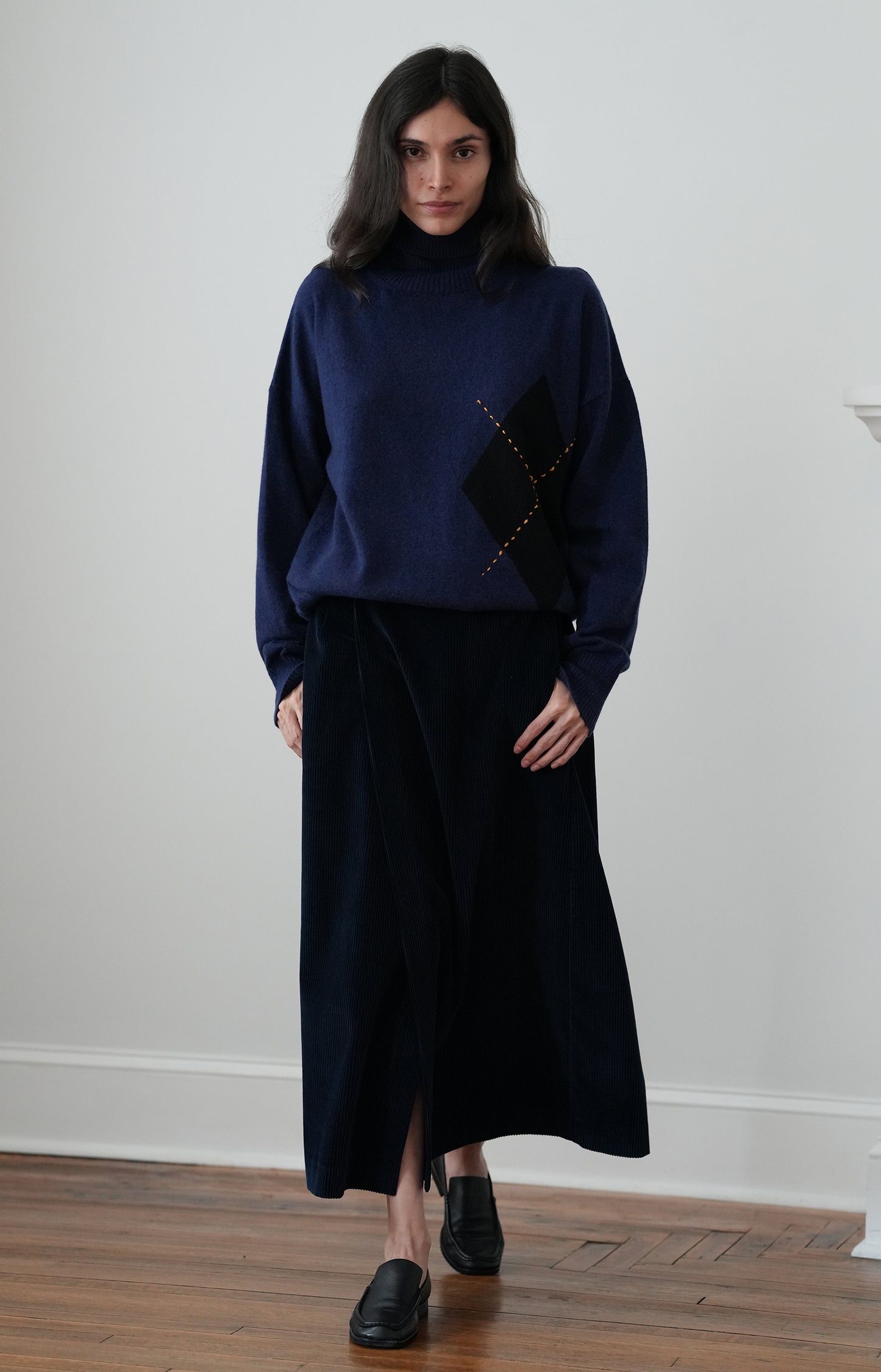 Blue Corduroy Skirt