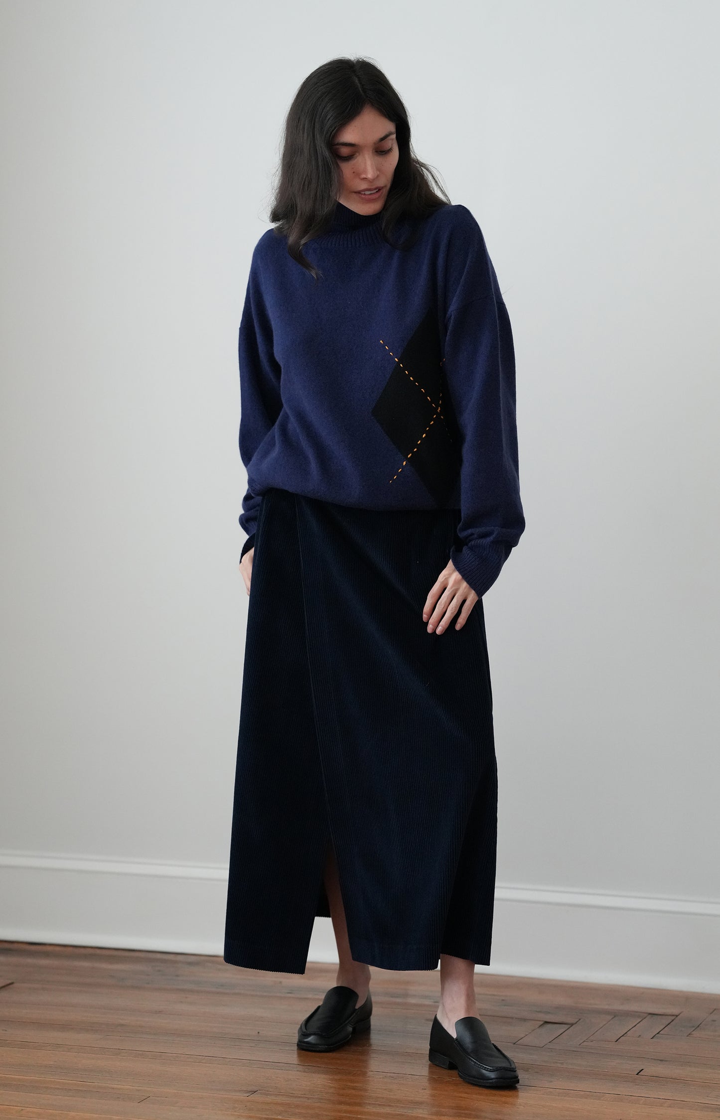 Blue Corduroy Skirt