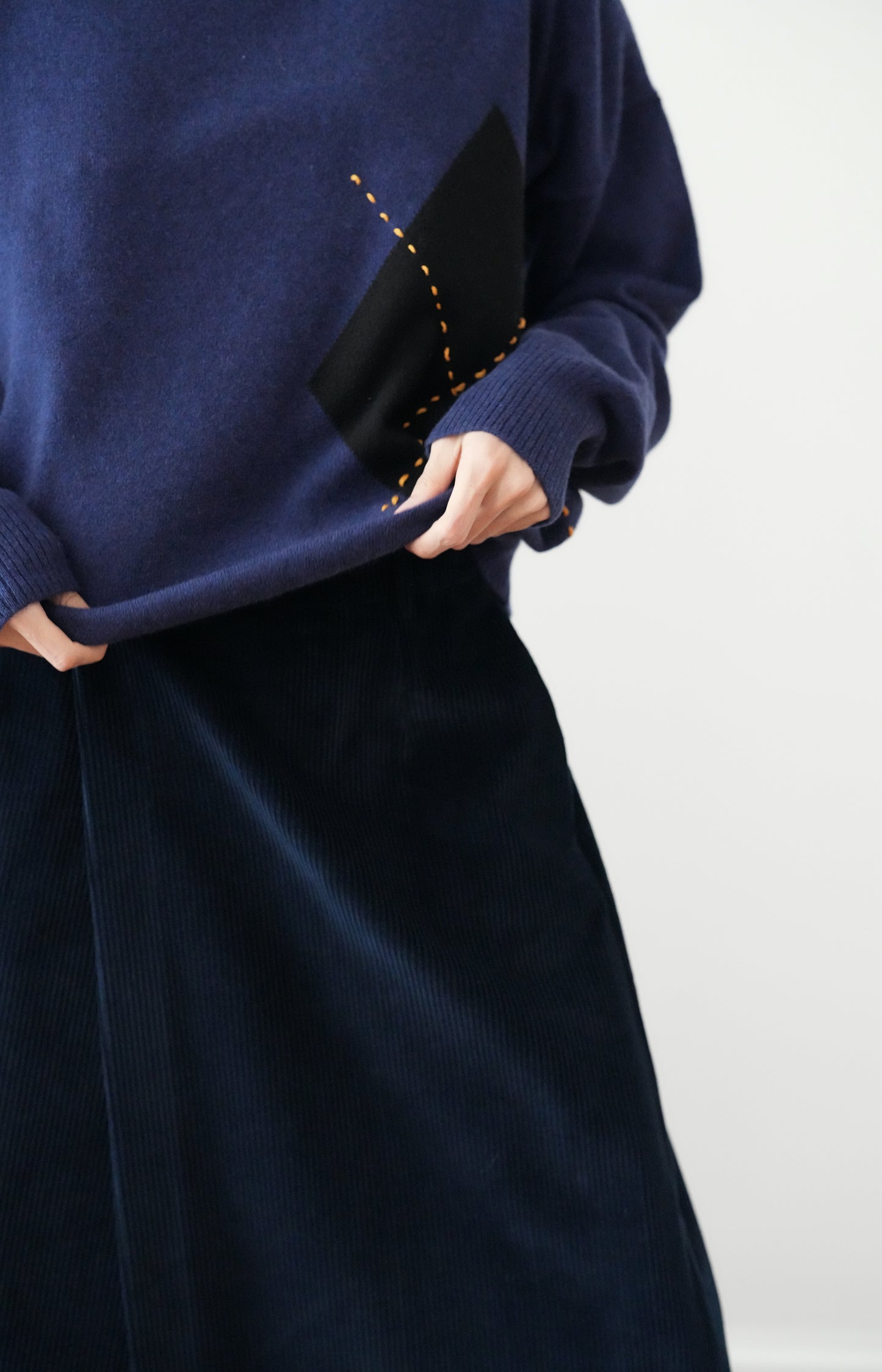 Blue Corduroy Skirt