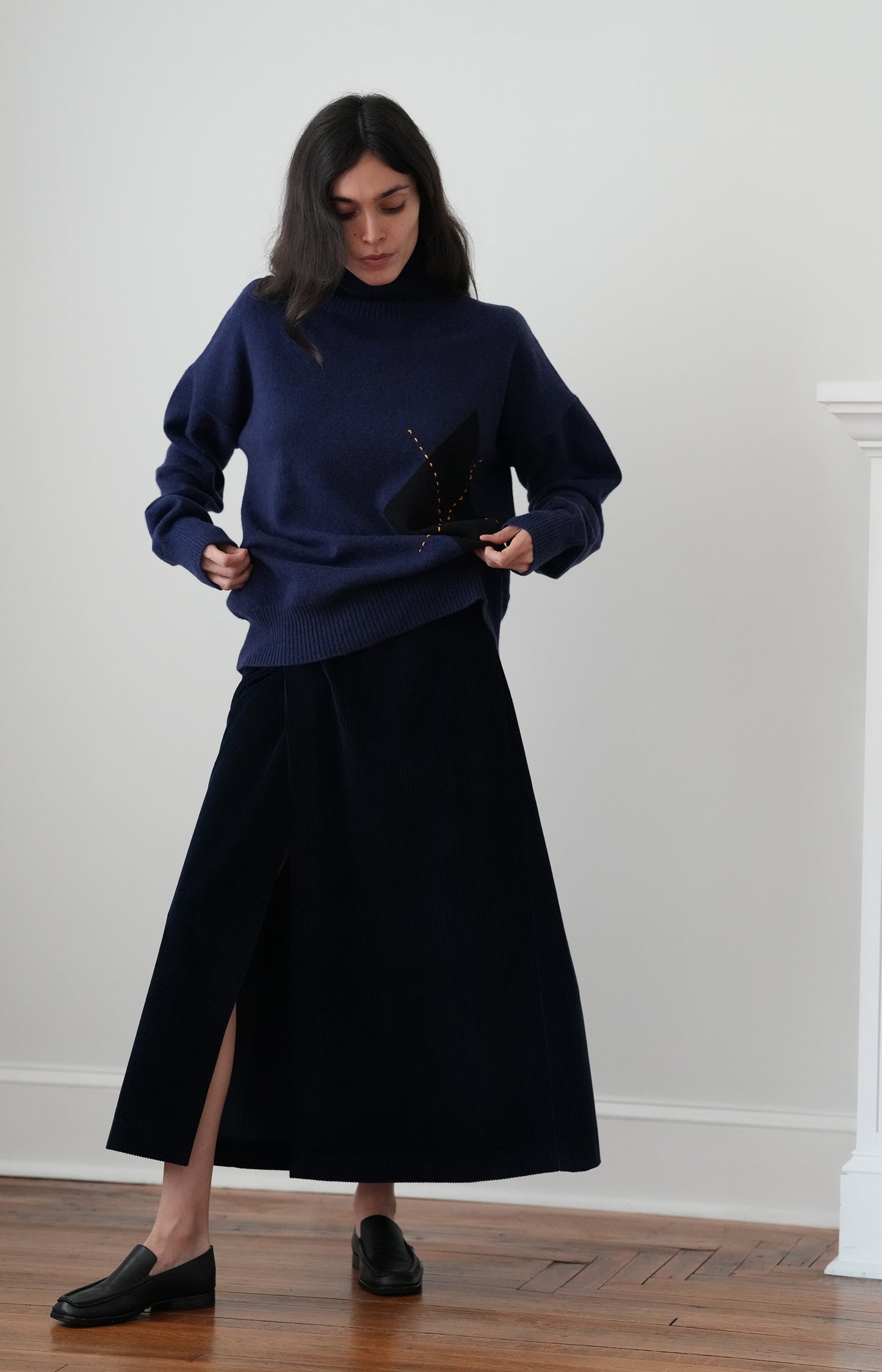 Blue Corduroy Skirt