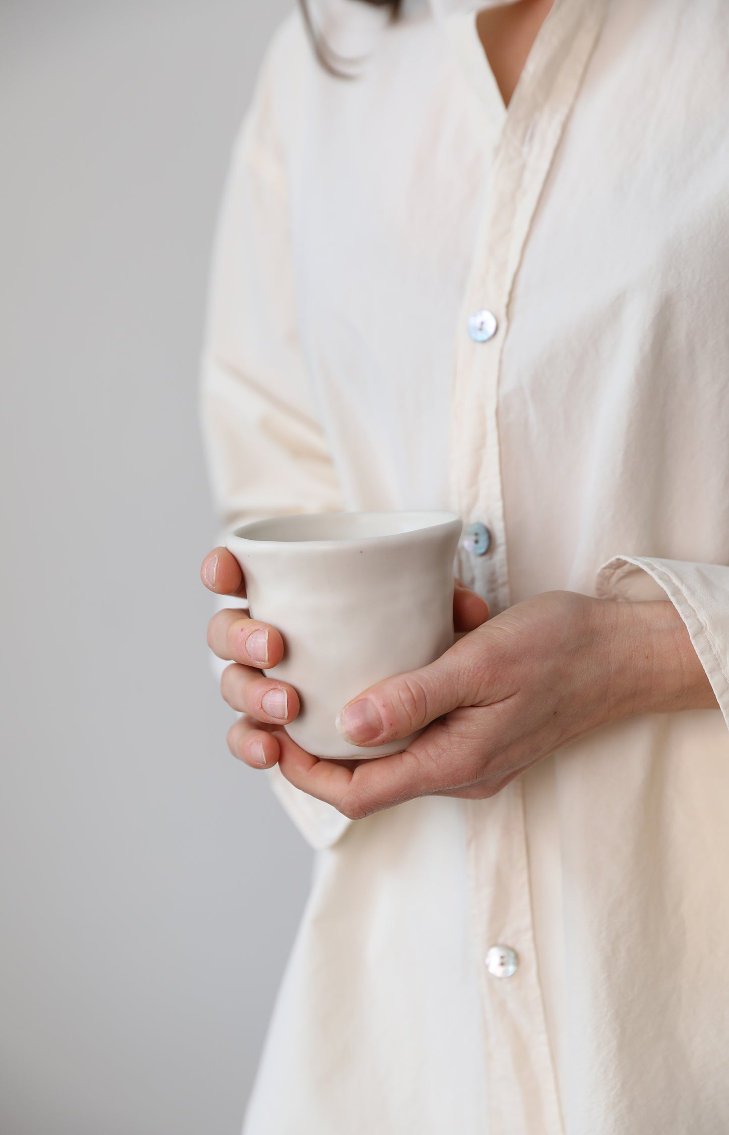 Cream Fingerprints Cup