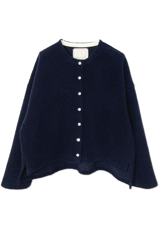 Navy Boa Fleece Jacket