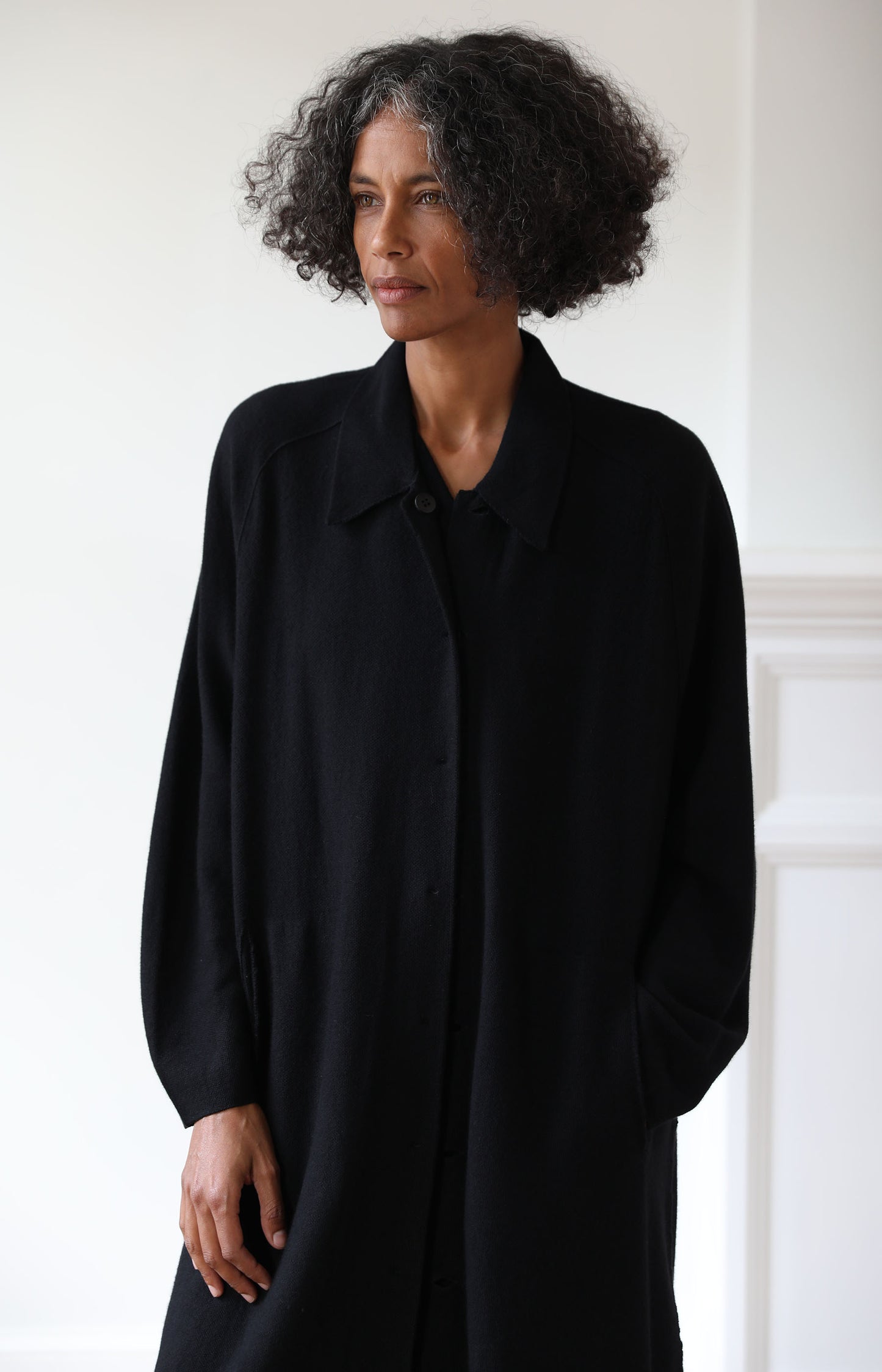 Black Travel Duster Coat