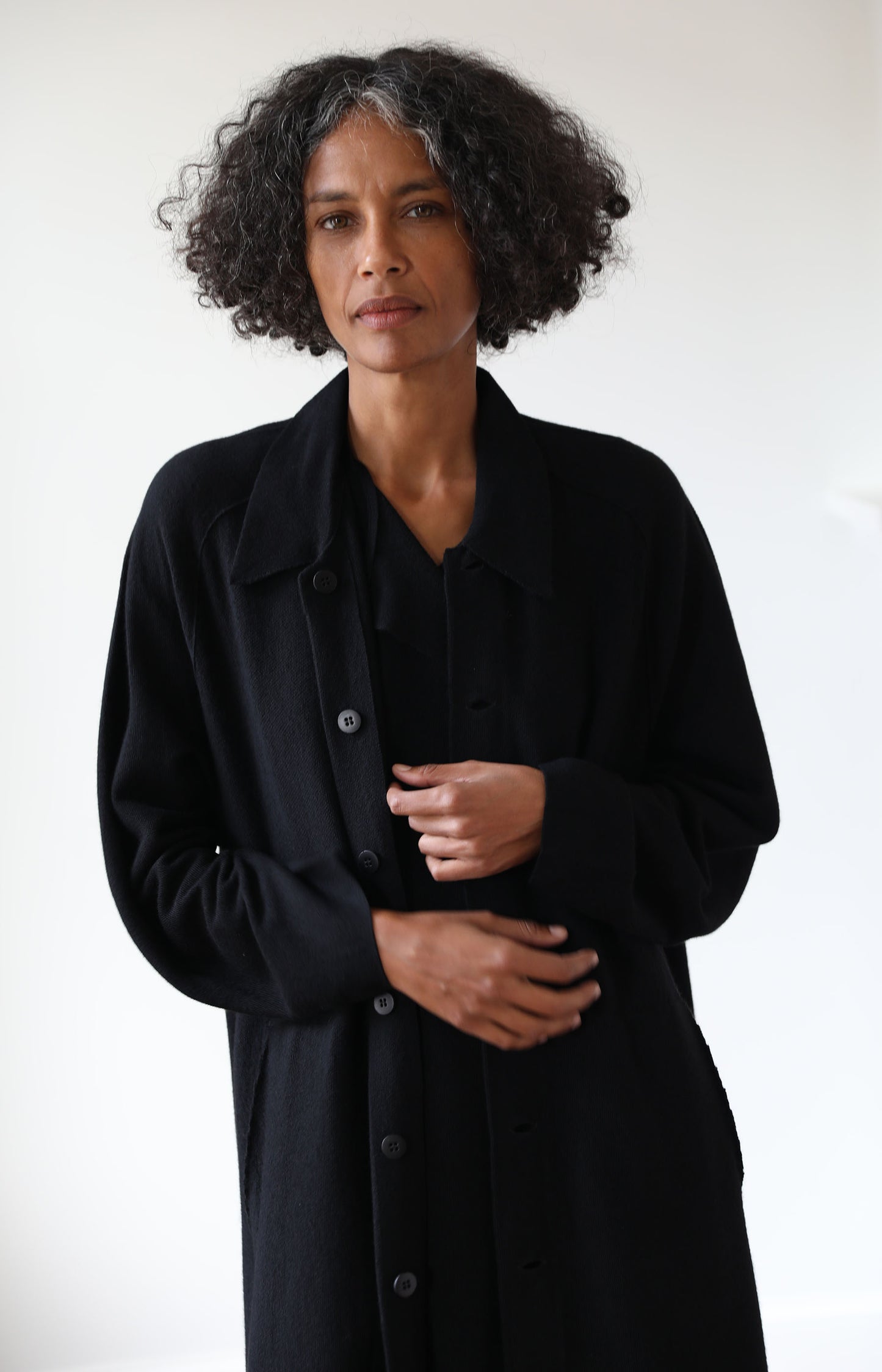 Black Travel Duster Coat