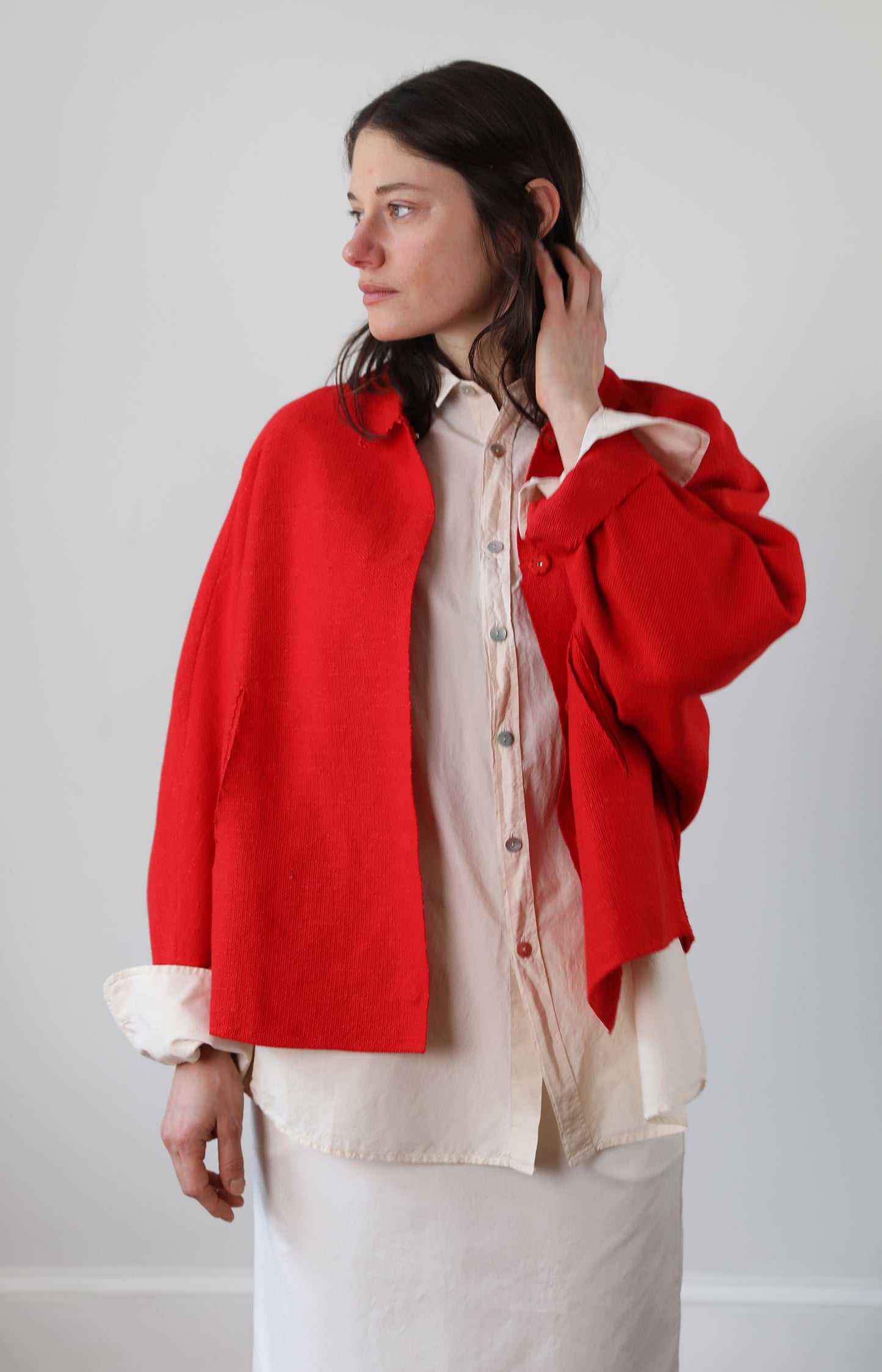 Red Choosing Shirt Jacket