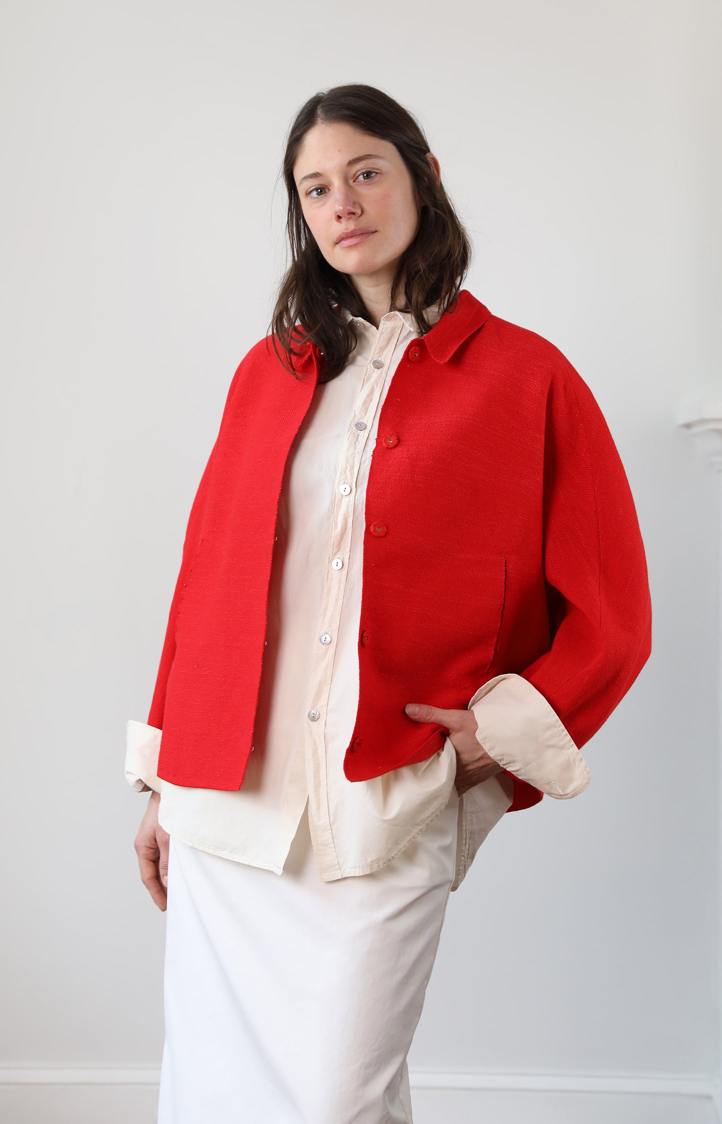 Red Choosing Shirt Jacket
