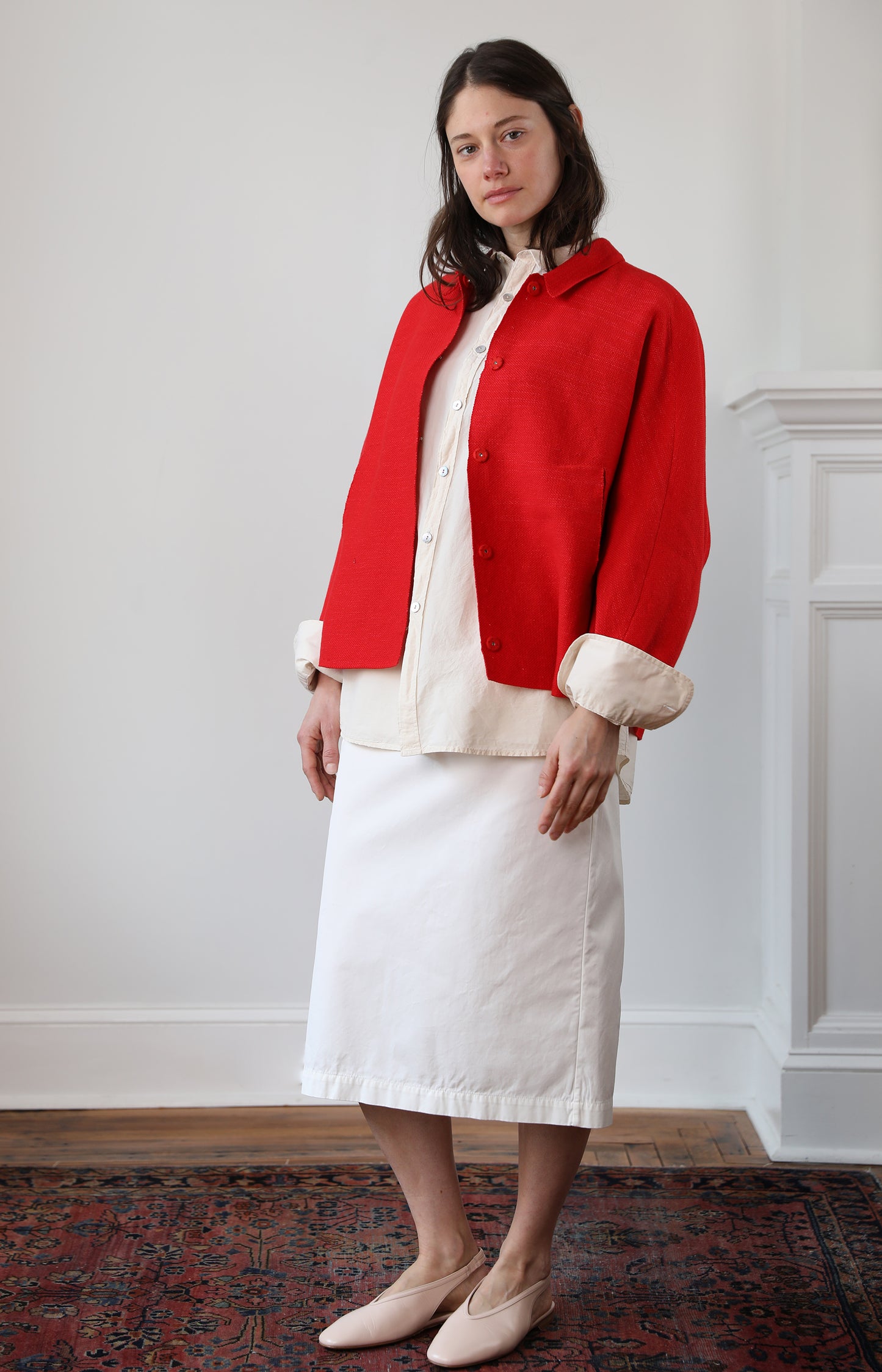 Red Choosing Shirt Jacket