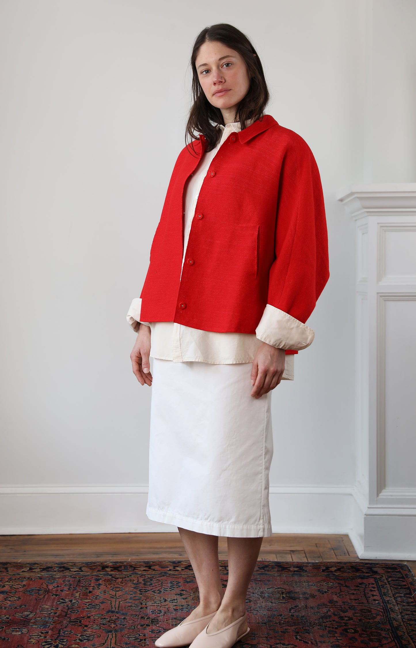 Red Choosing Shirt Jacket