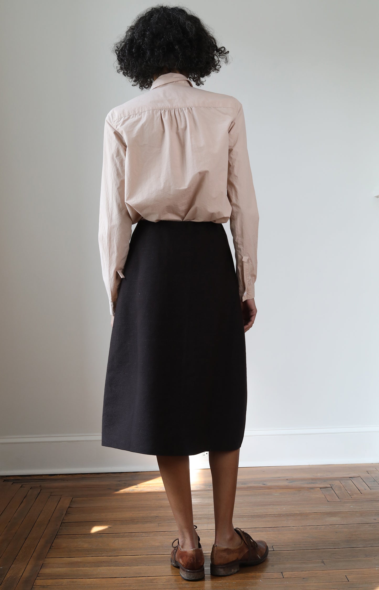 Coffee Cotton Smooth Sheet Skirt