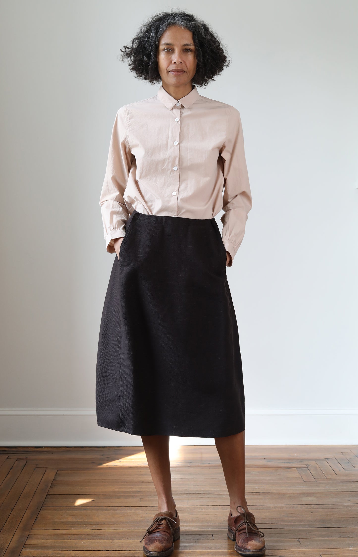 Coffee Cotton Smooth Sheet Skirt