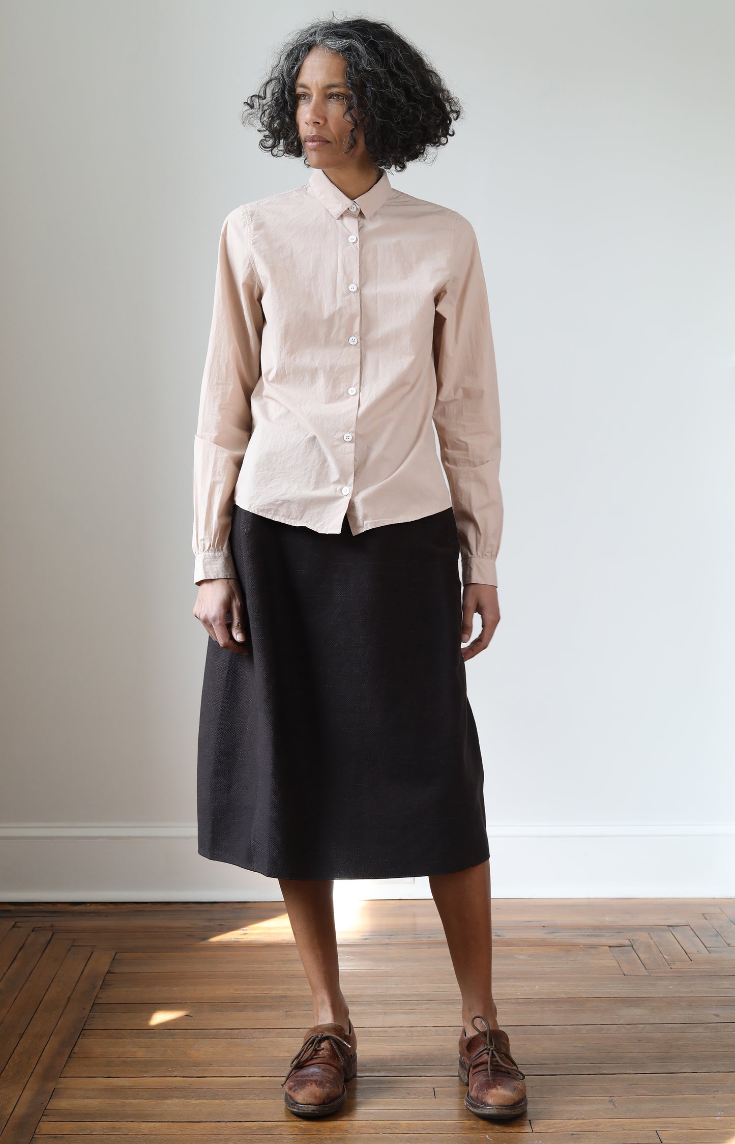 Coffee Cotton Smooth Sheet Skirt