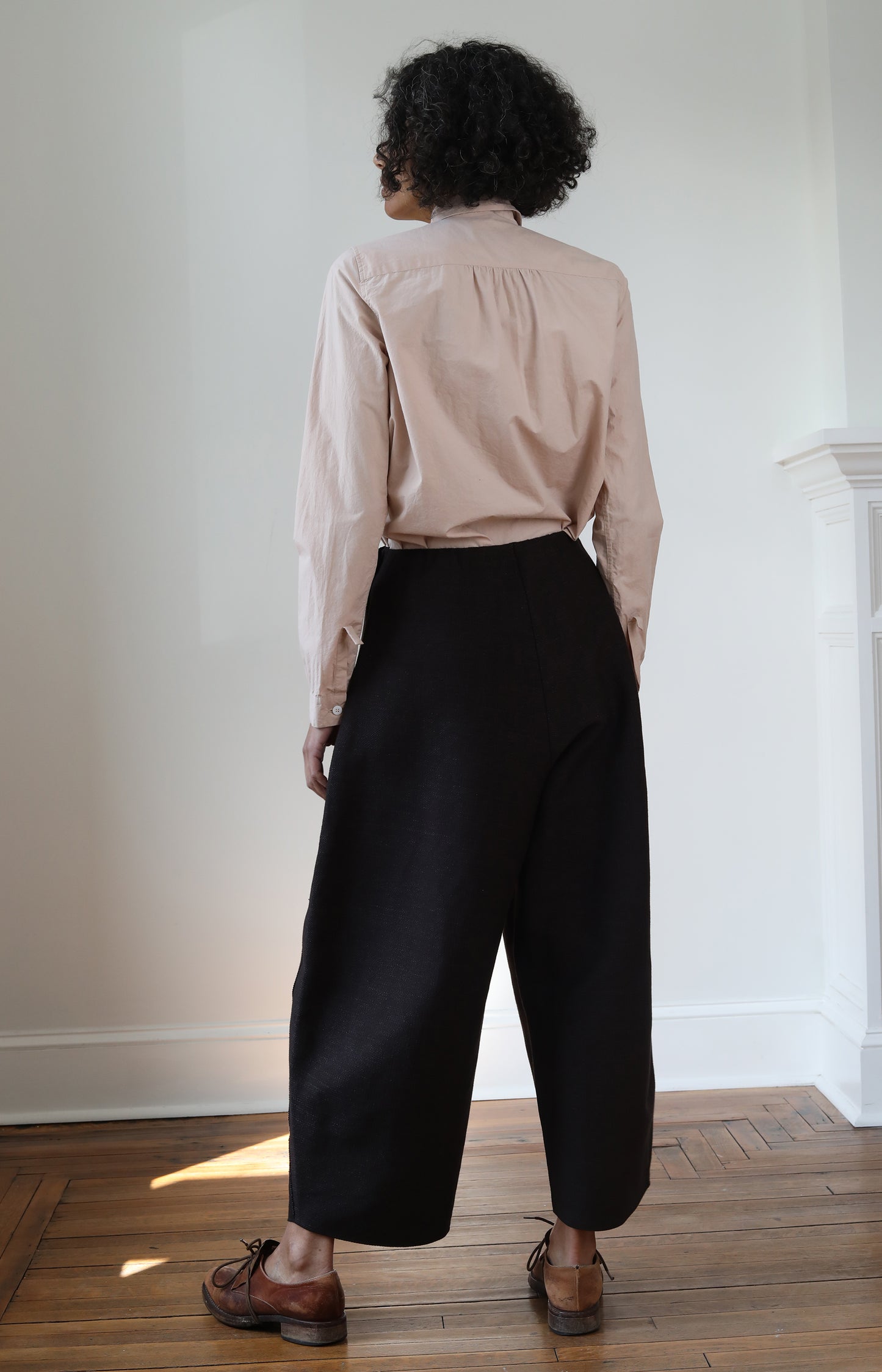 Coffee Cotton Smooth Sheet Trousers