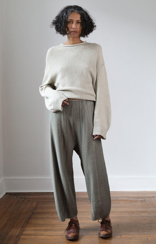 Sage Cotton Line Trousers