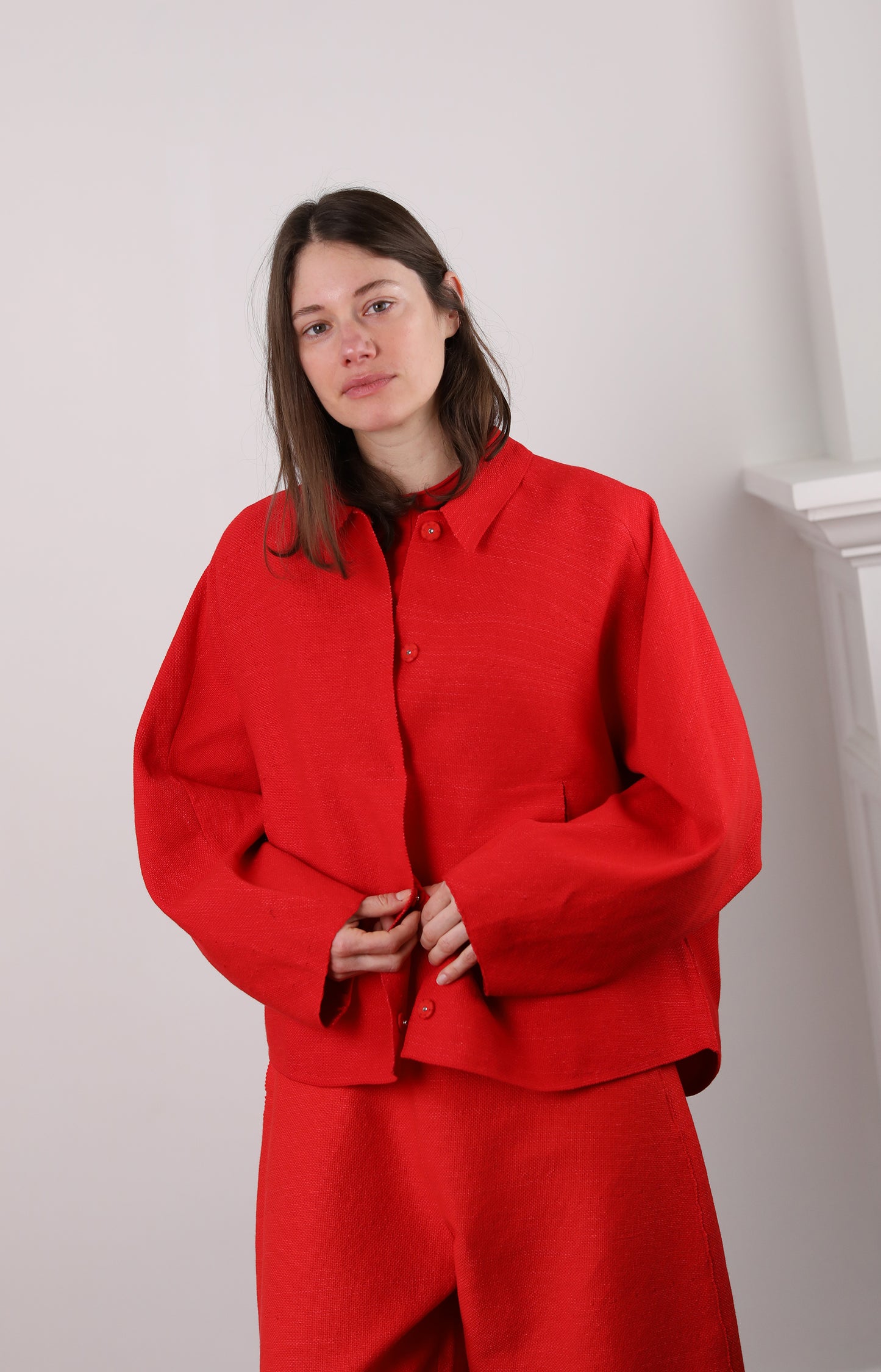 Red Choosing Shirt Jacket