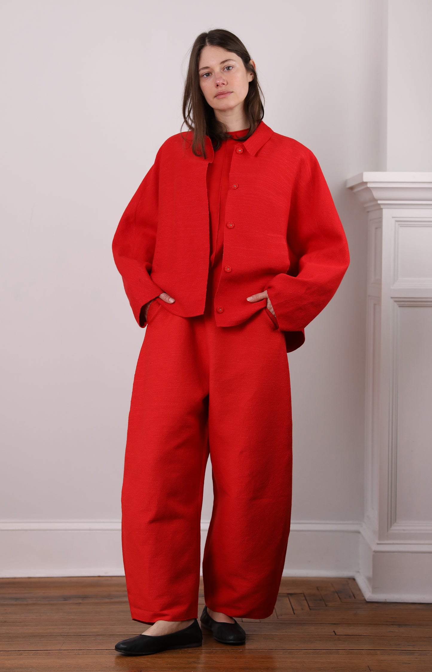 Red Choosing Trousers