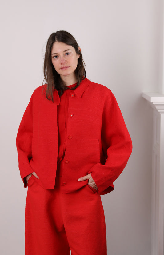 Red Choosing Shirt Jacket