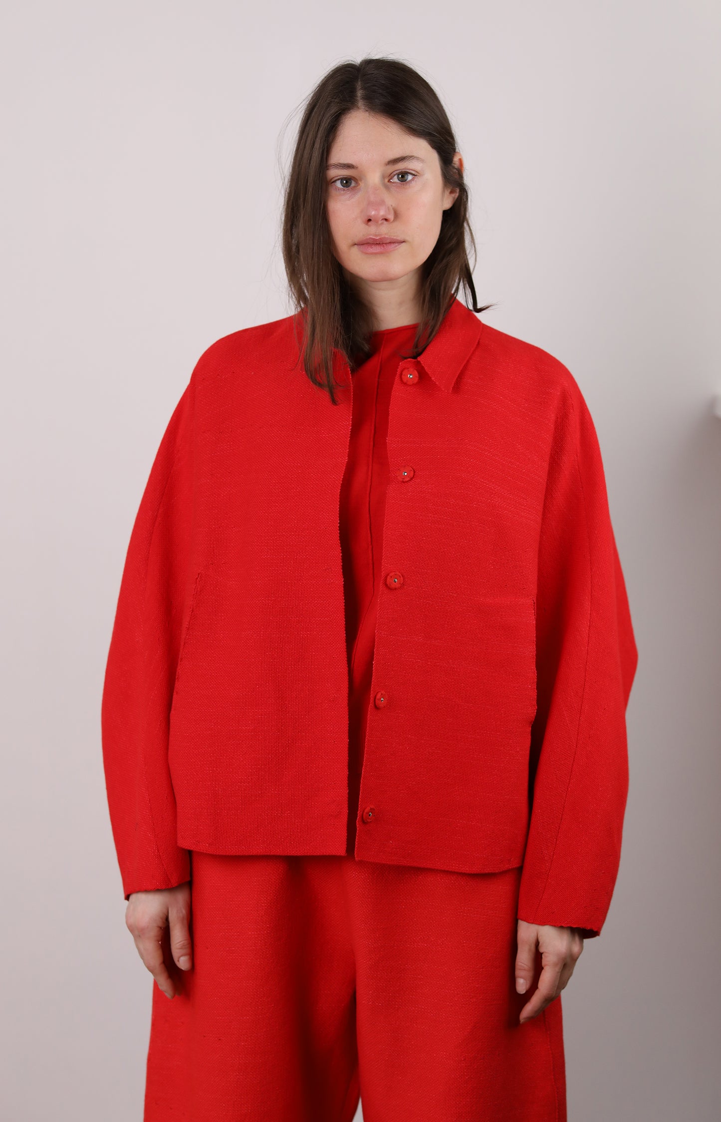 Red Choosing Shirt Jacket