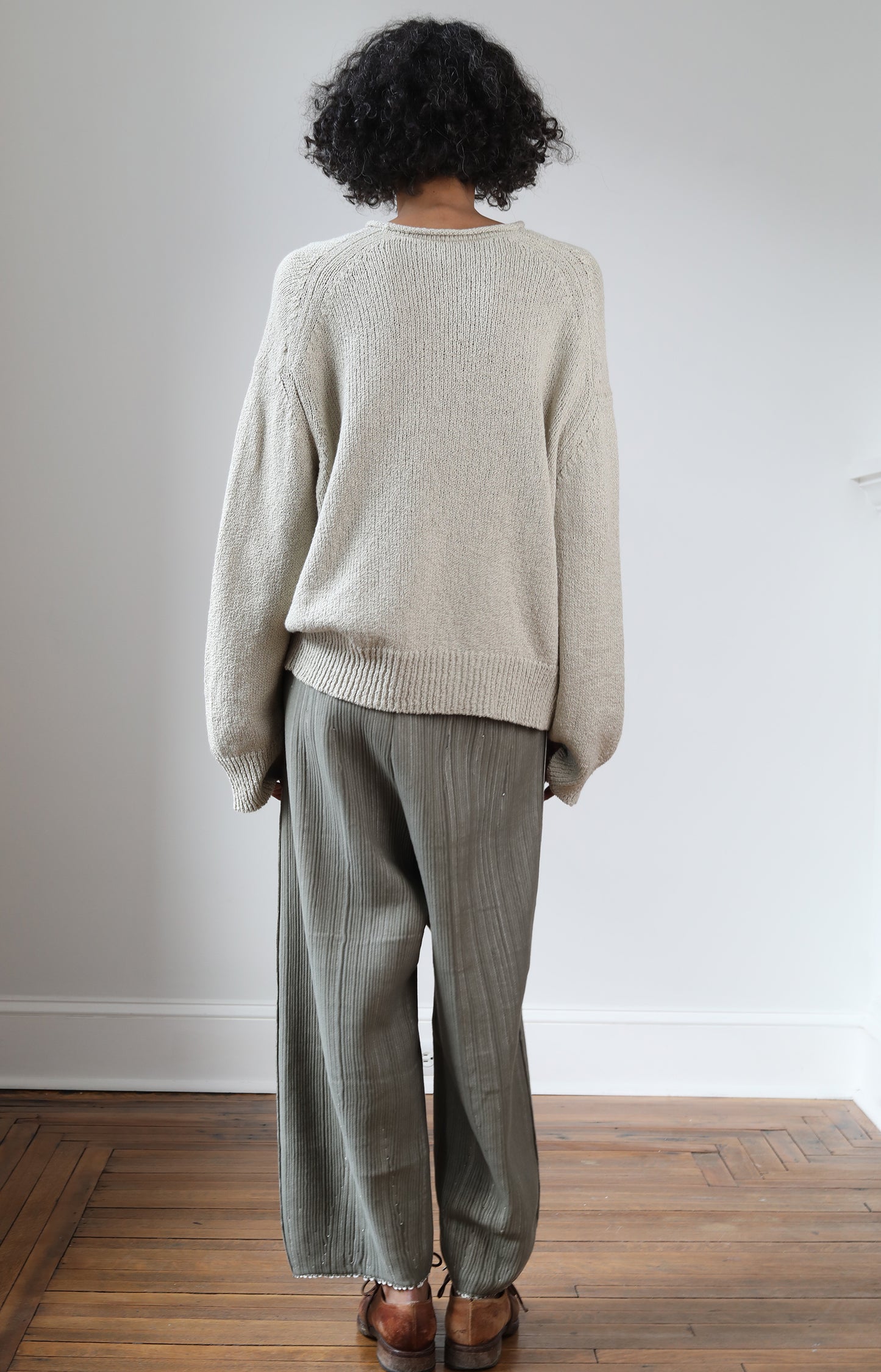 Sage Cotton Line Trousers