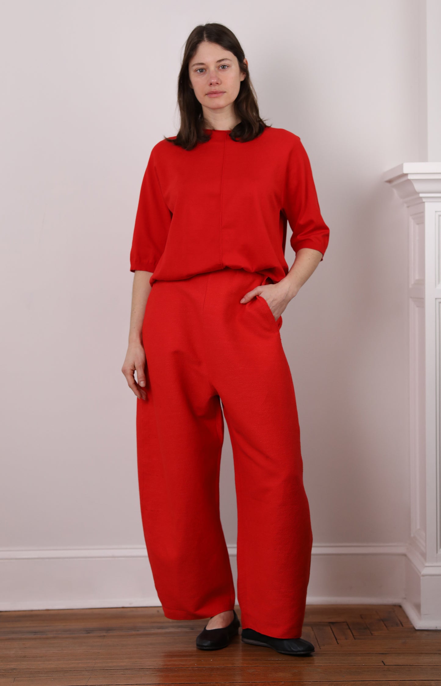 Red Choosing Trousers