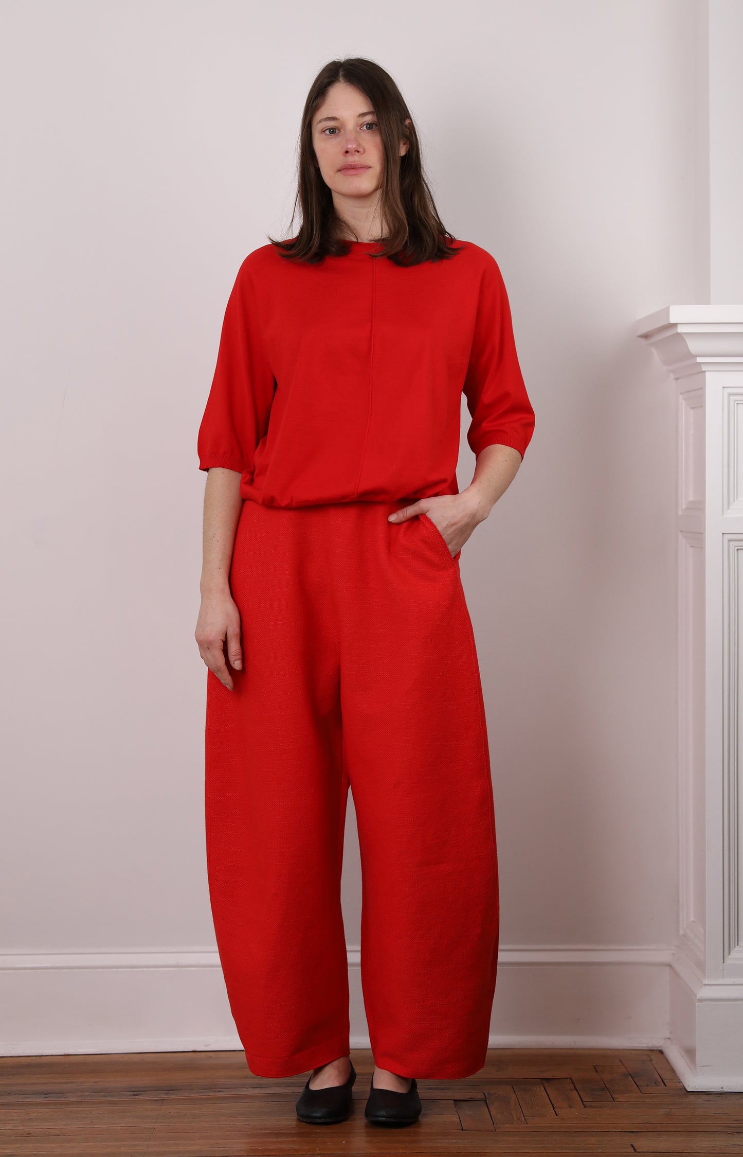 Red Choosing Trousers