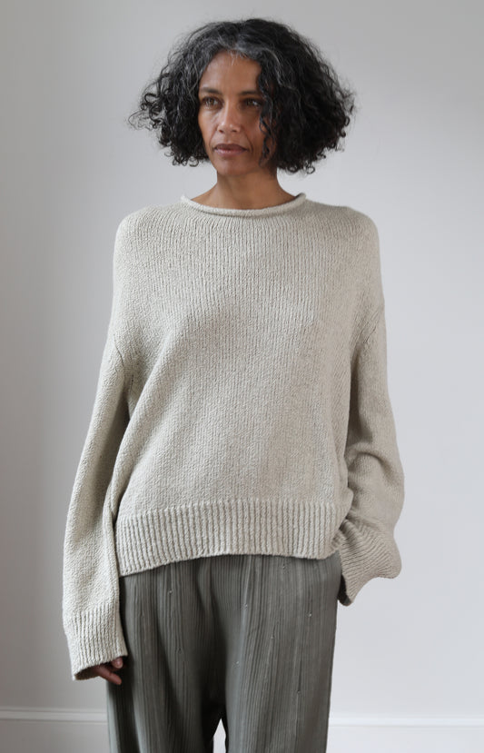 Sesame Cotton Point Sweater