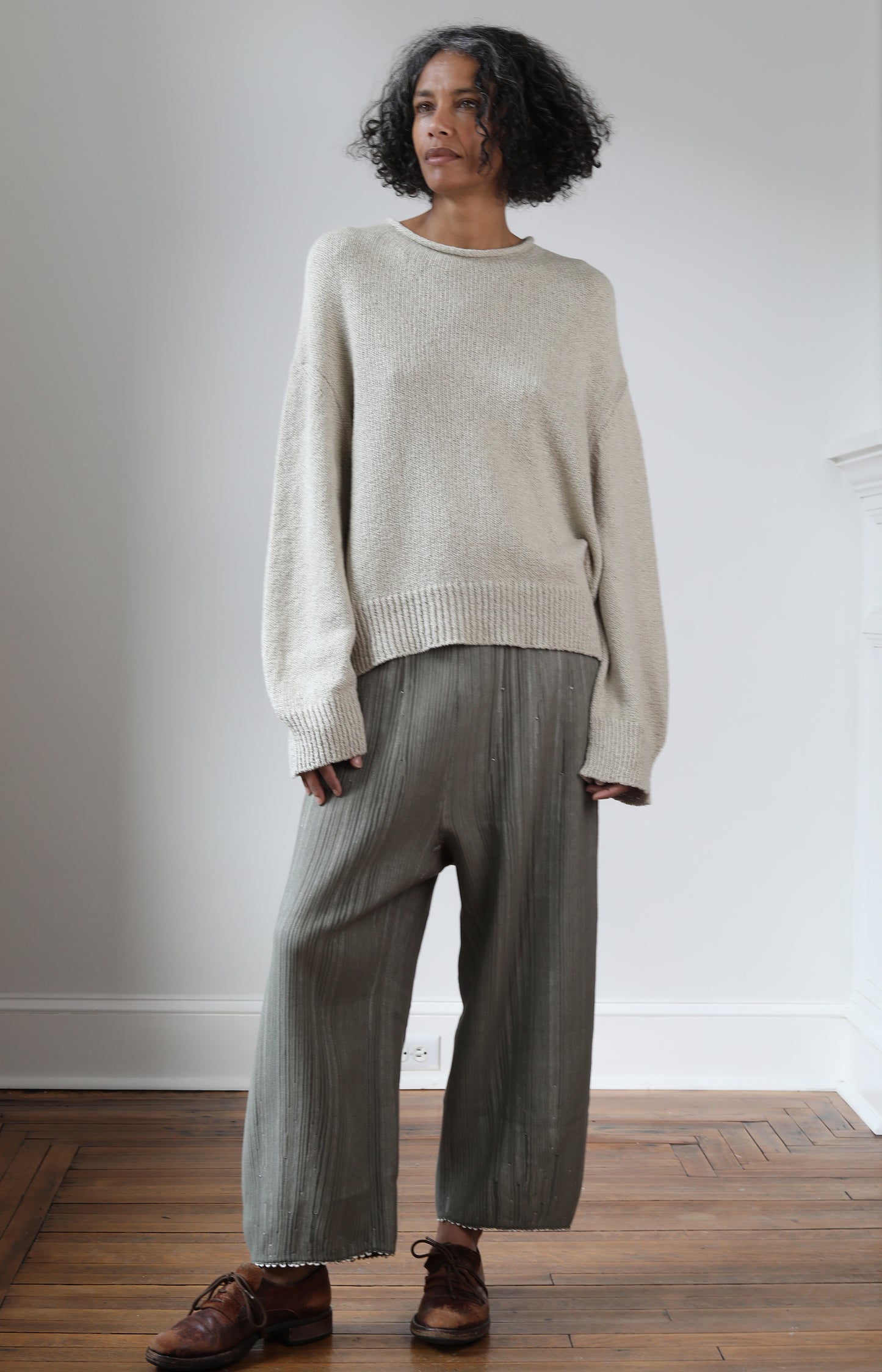 Sage Cotton Line Trousers