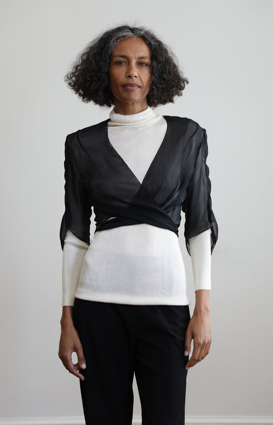 Black Chiffon Ballet Top