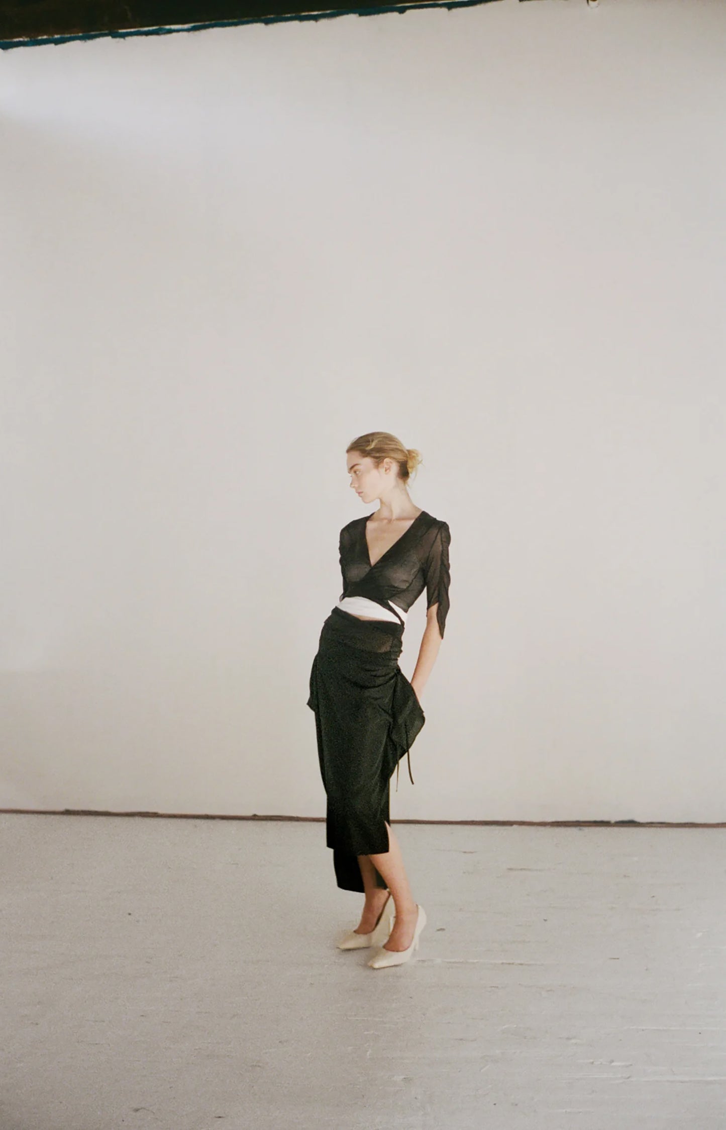 Black Chiffon Ballet Top