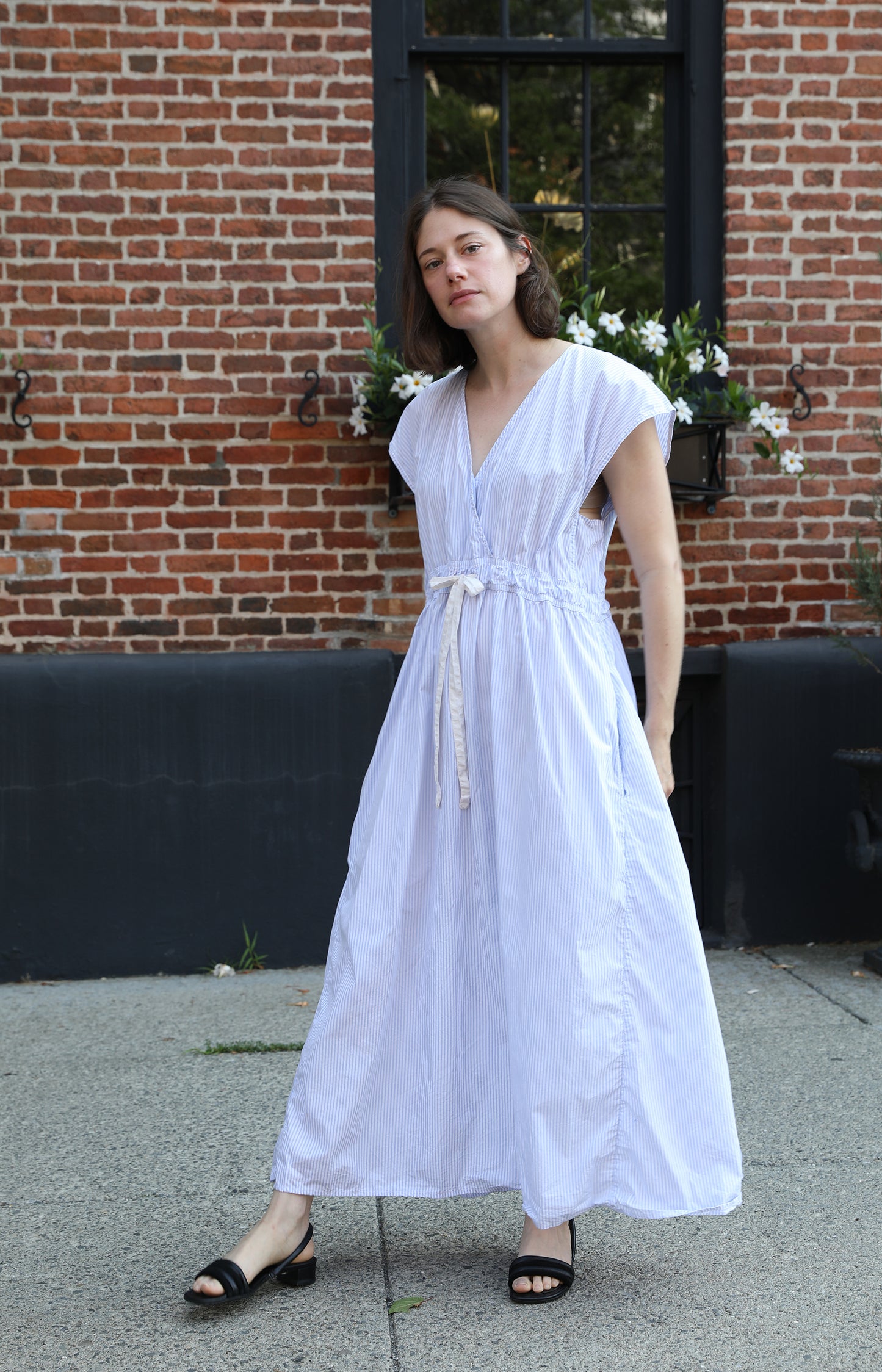 Pale Blue Stripe Cotton K Dress