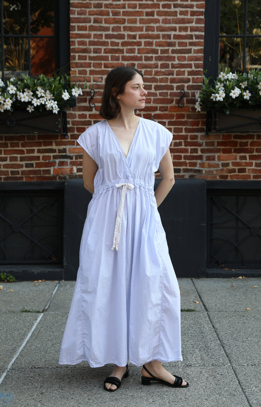 Pale Blue Stripe Cotton K Dress