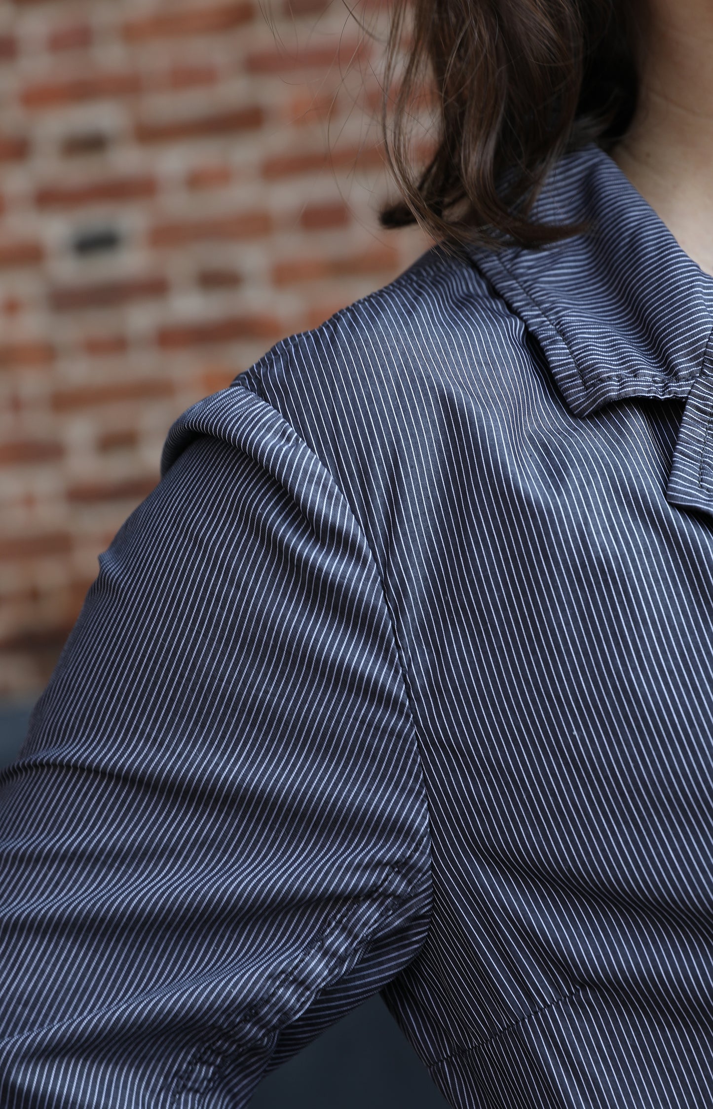 Grey Stripe Cotton Regent Jacket